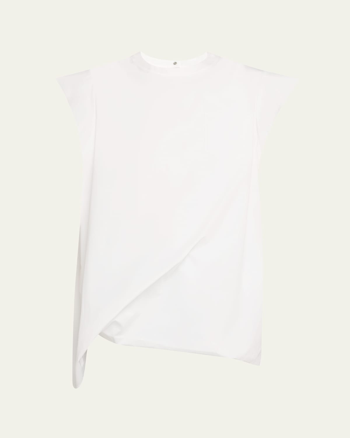 Sacai Asymmetric Cap Sleeve T-shirt In Off White