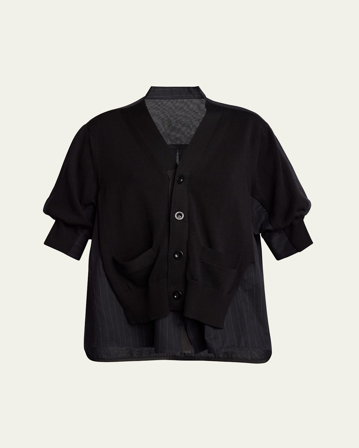 Pinstripe Shirting Cardigan