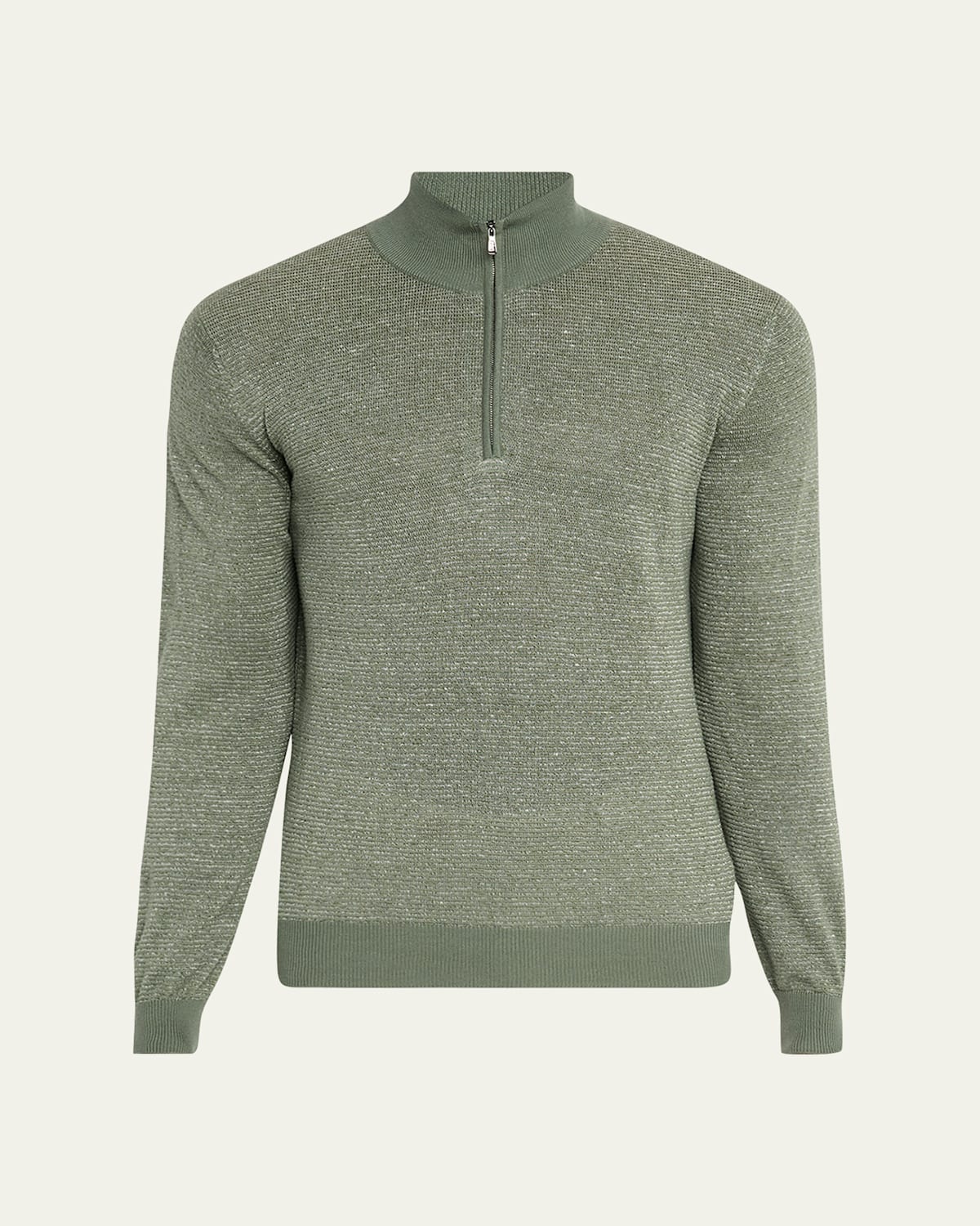 Men's Micro-Stripe Half-Zip Sweater