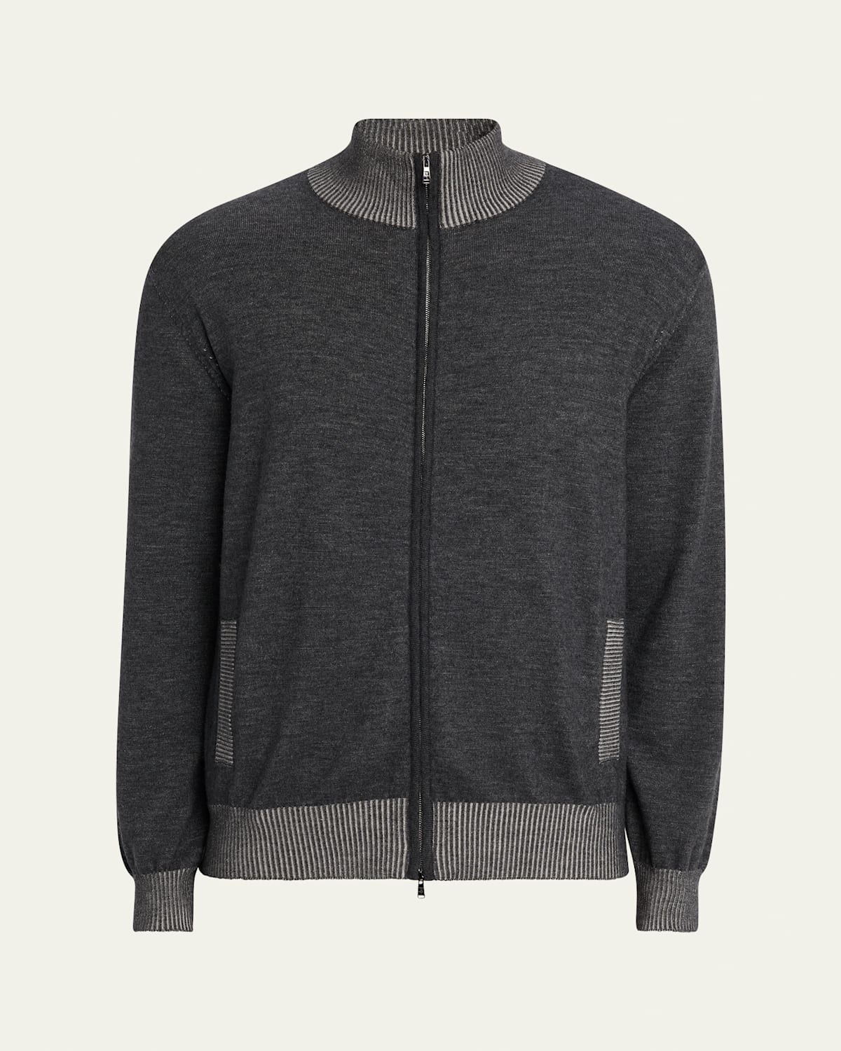 Men's Vanise Cashmere and Cotton Full-Zip Sweater