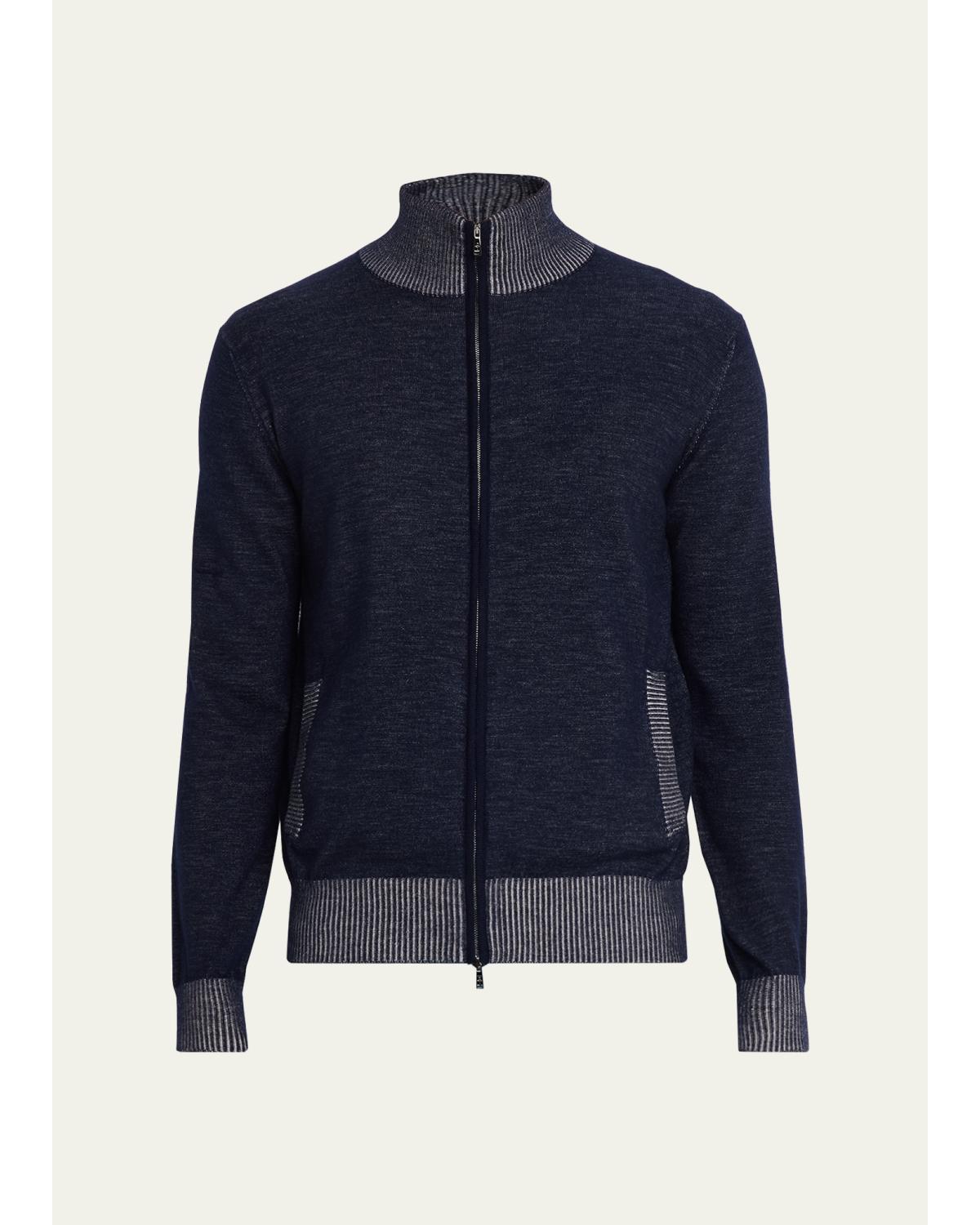 Men'S Vanise Cashmere And Cotton Full-Zip Sweater