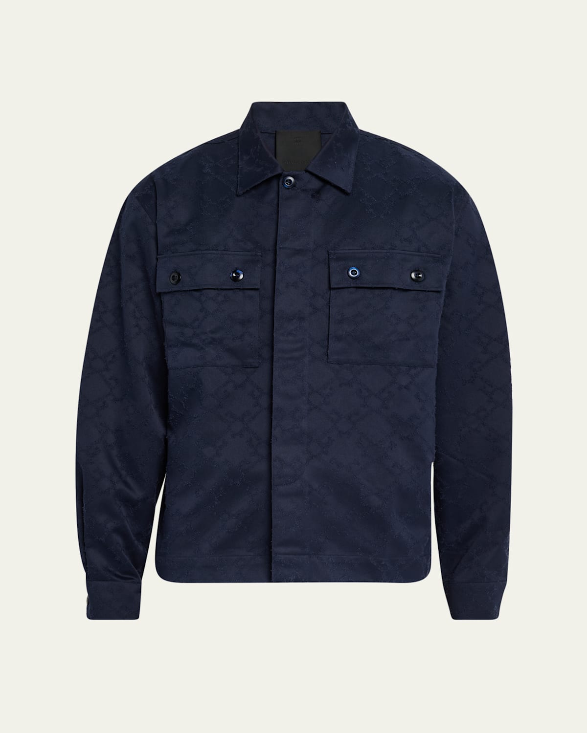 Givenchy Shirt In Monogram 72 Cotton In Navy