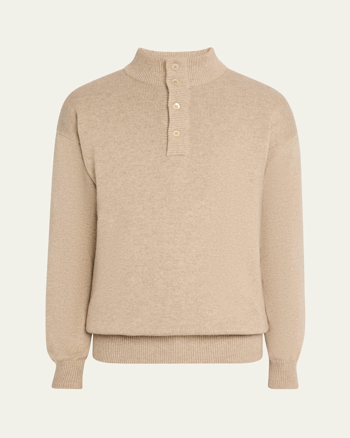 Men's Cashmere Quarter-Placket Sweater