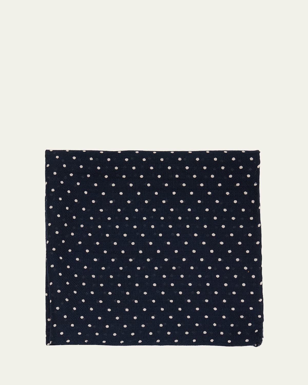 Anderson & Sheppard Men's Wool and Cashmere Polka Dot Pocket Square | Thumbnail 4