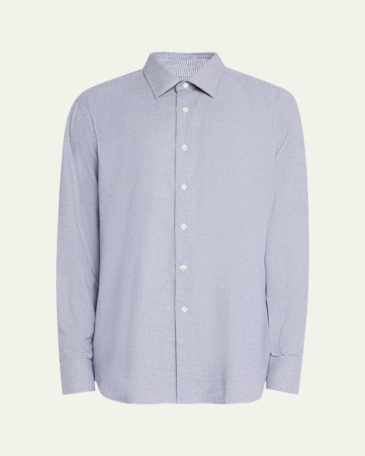 Men's Cotton Micro-Houndstooth Sport Shirt