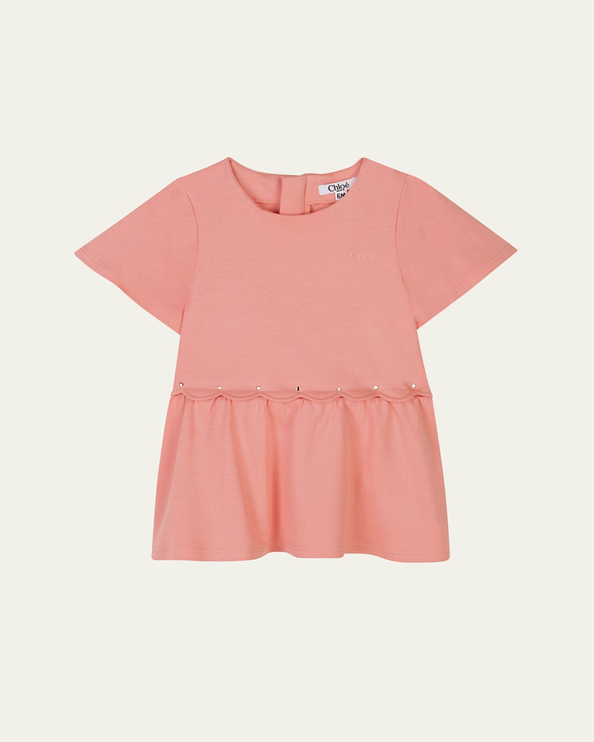 Chloé Girl's Embellished Short-sleeve Dress In Rasberry
