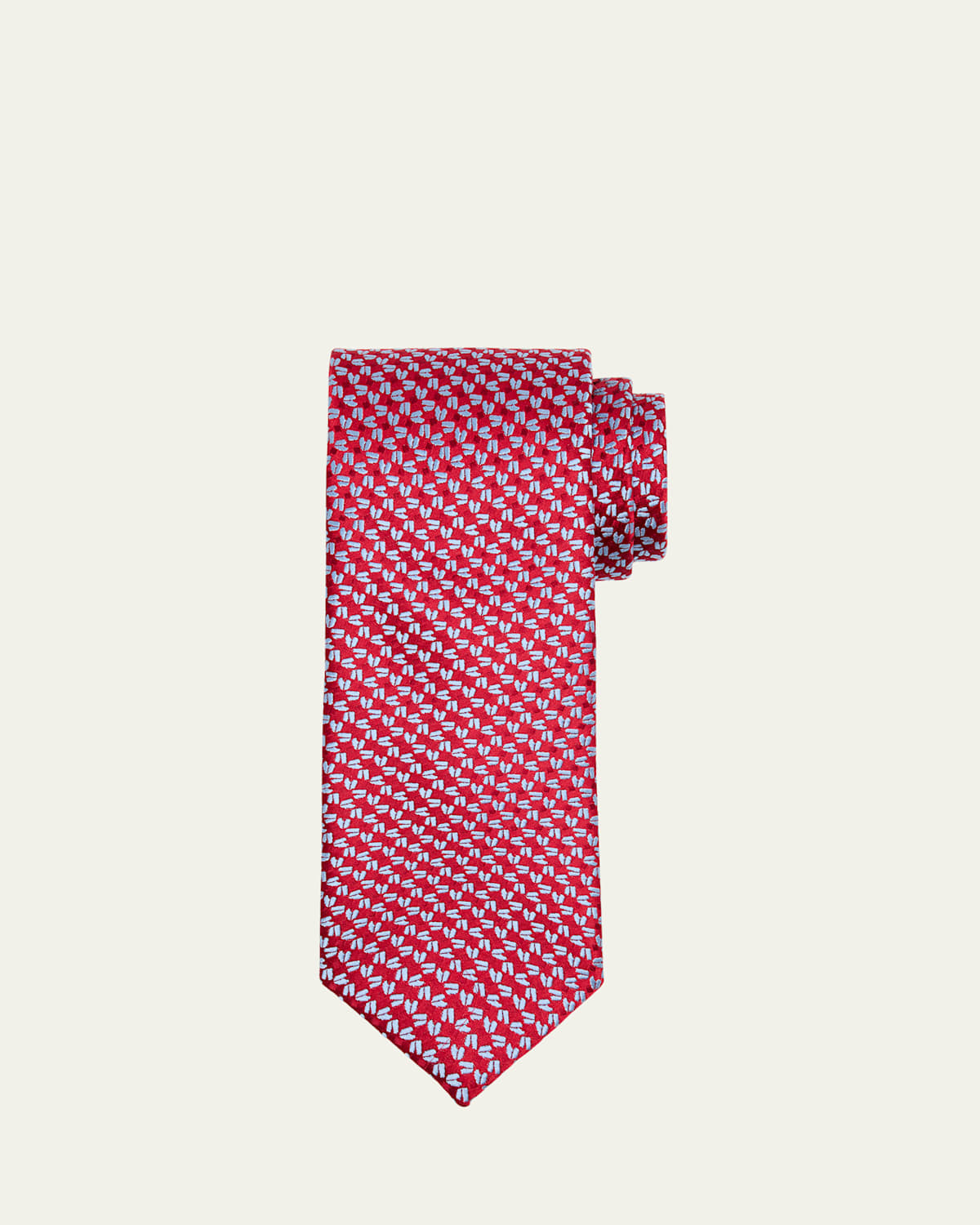 Charvet Men's Zigzag Woven Silk Tie In 15-red