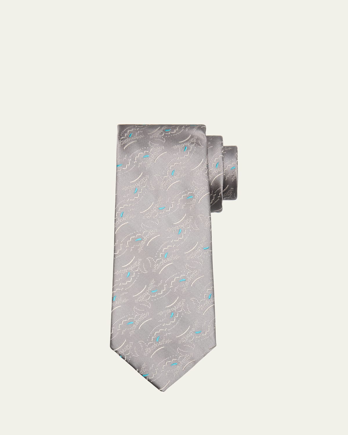 Charvet Men's Doodle Line Woven Silk Tie