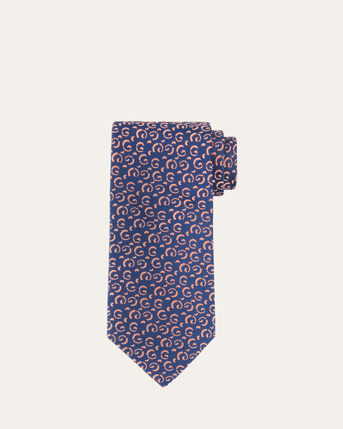 Men's Half Moon Woven Silk Tie
