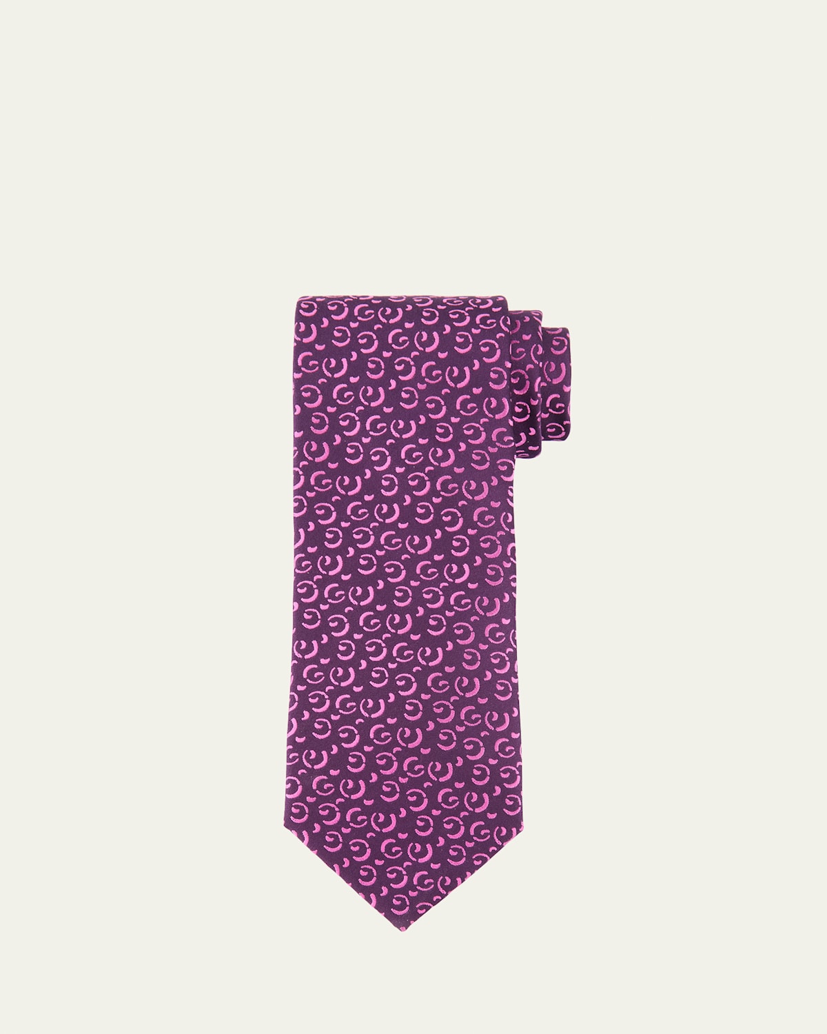 Men's Half Moon Woven Silk Tie