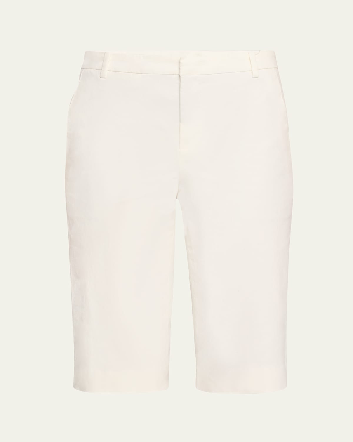 Shop Vince Mid-rise Chino Shorts In Off White