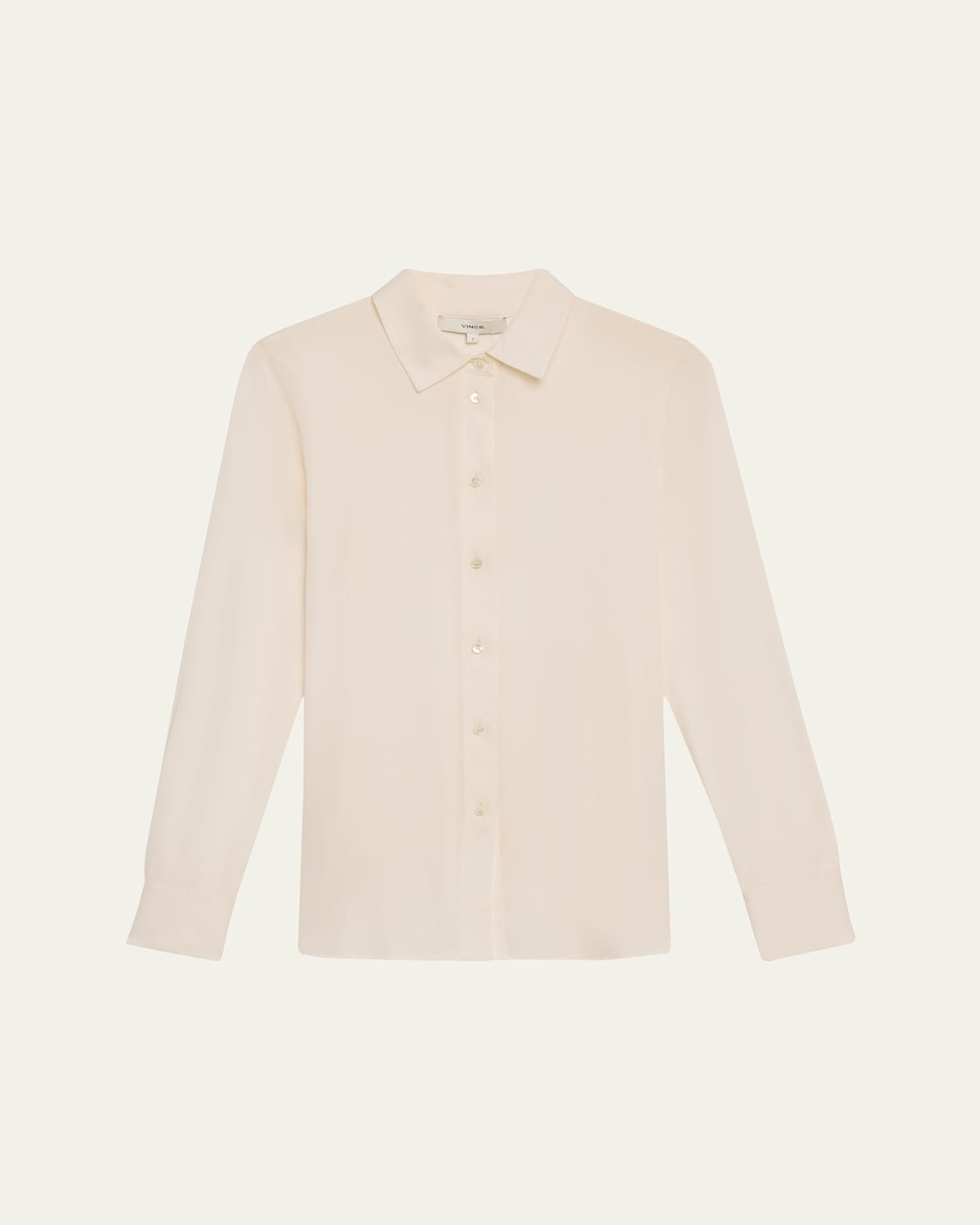 Vince Classic Button-front Blouse In Off White