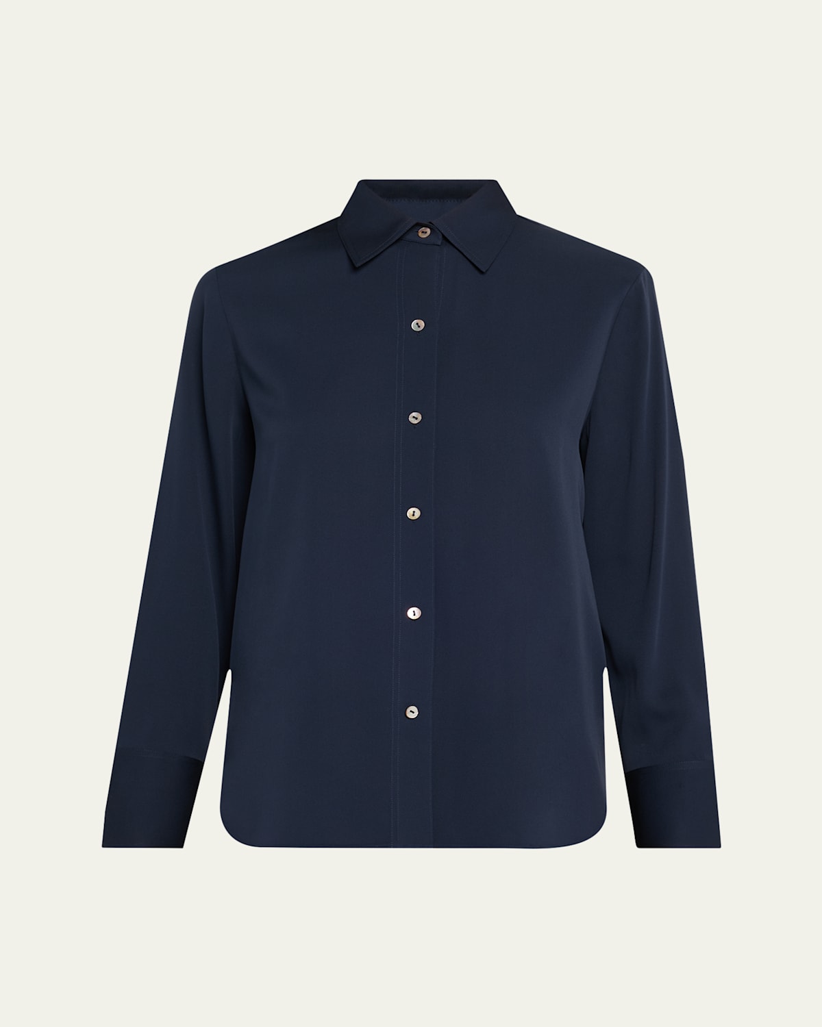 Vince Classic Button-front Blouse In Coastal