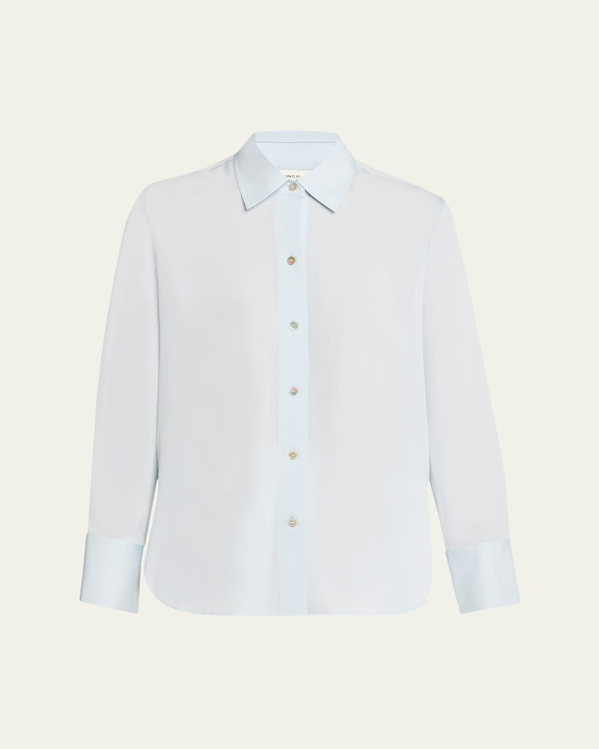 Vince Classic Button-front Blouse In Blue