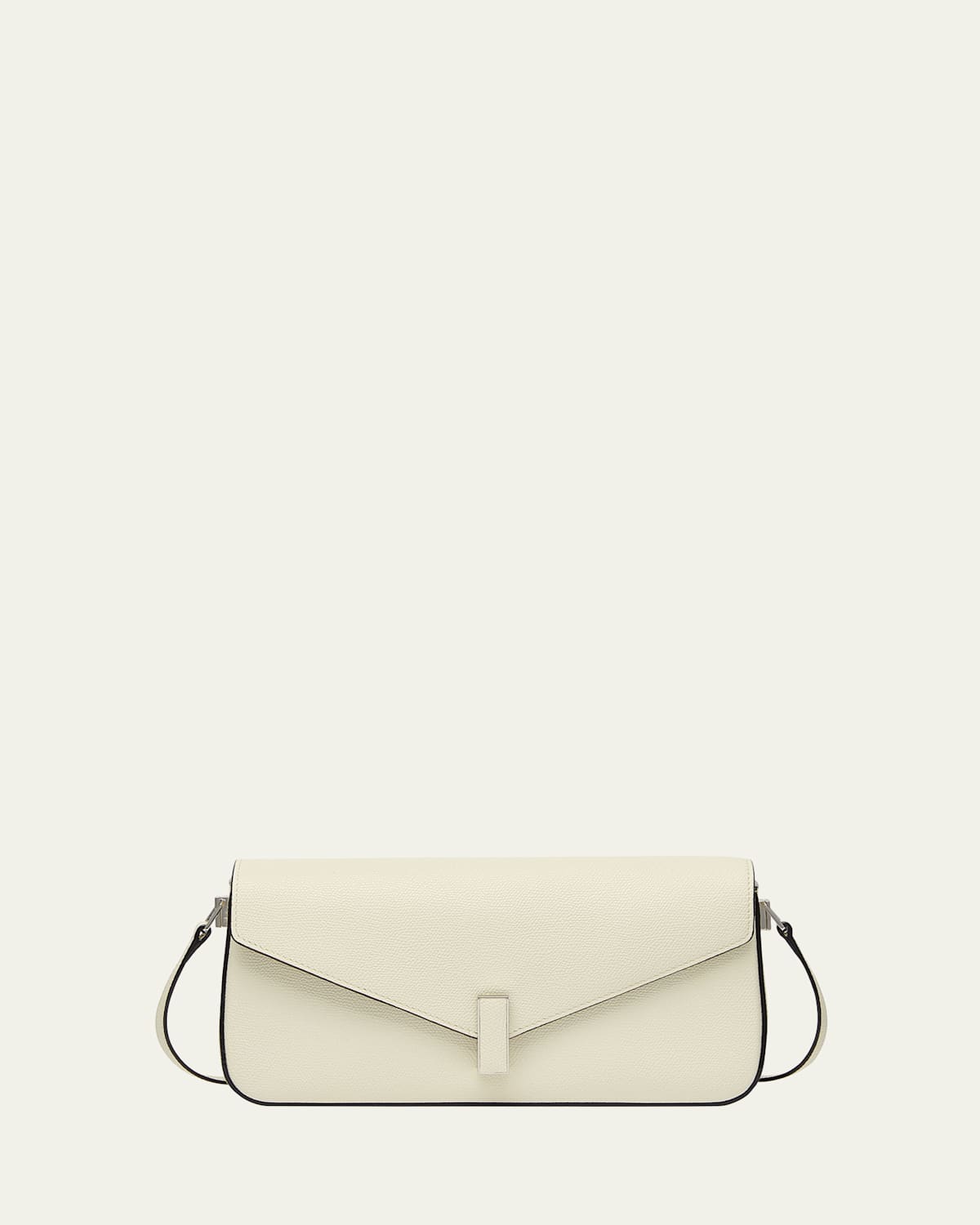 Valextra Iside Flap Leather Shoulder Bag In Gold White Ww