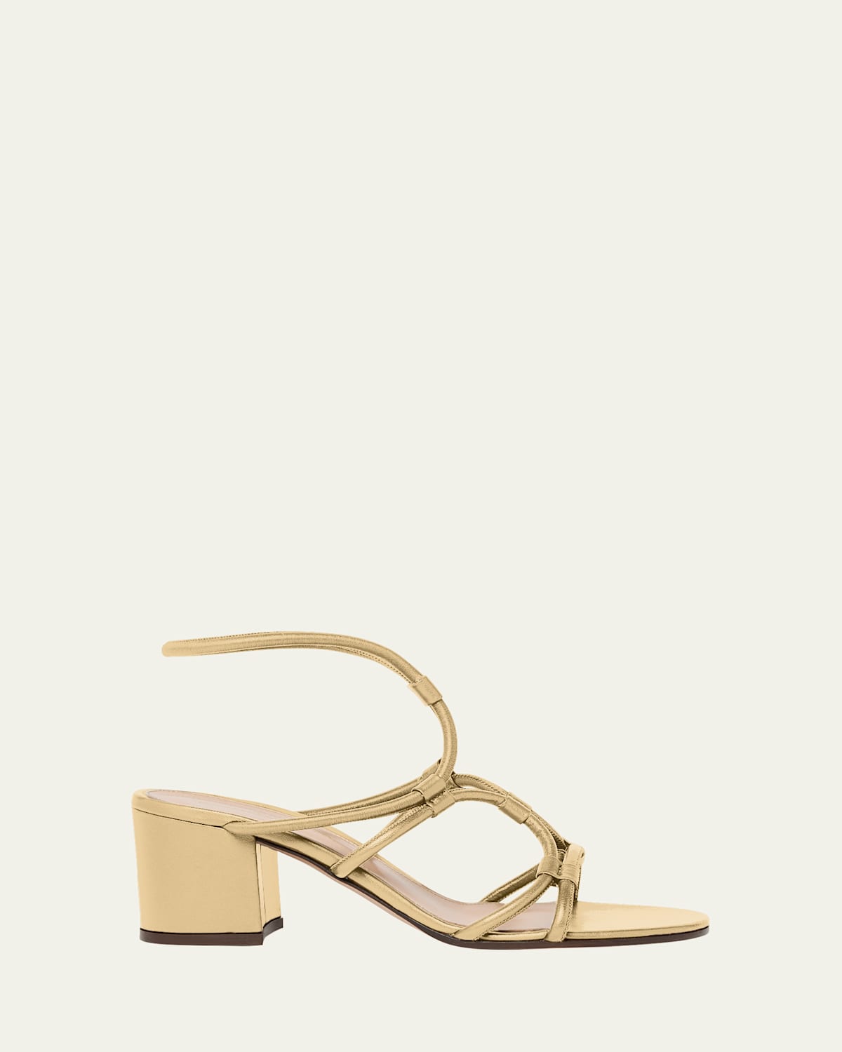 Shop Gianvito Rossi Strappy Metallic Block-heel Sandals In Mekong