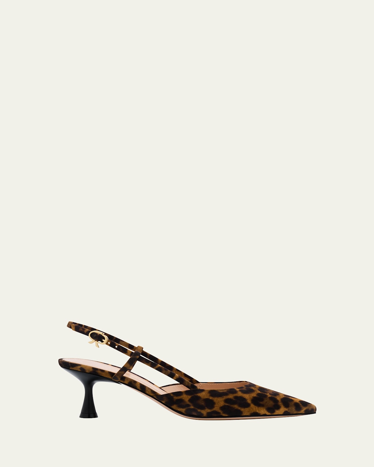 Gianvito Rossi Ascent Calfskin Slingback Pumps In Almond Leopard