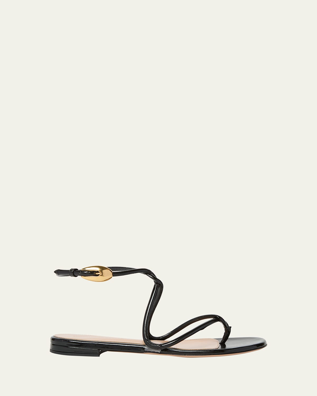 Gianvito Rossi Napa Leather Twisted-strap Sandals In Black