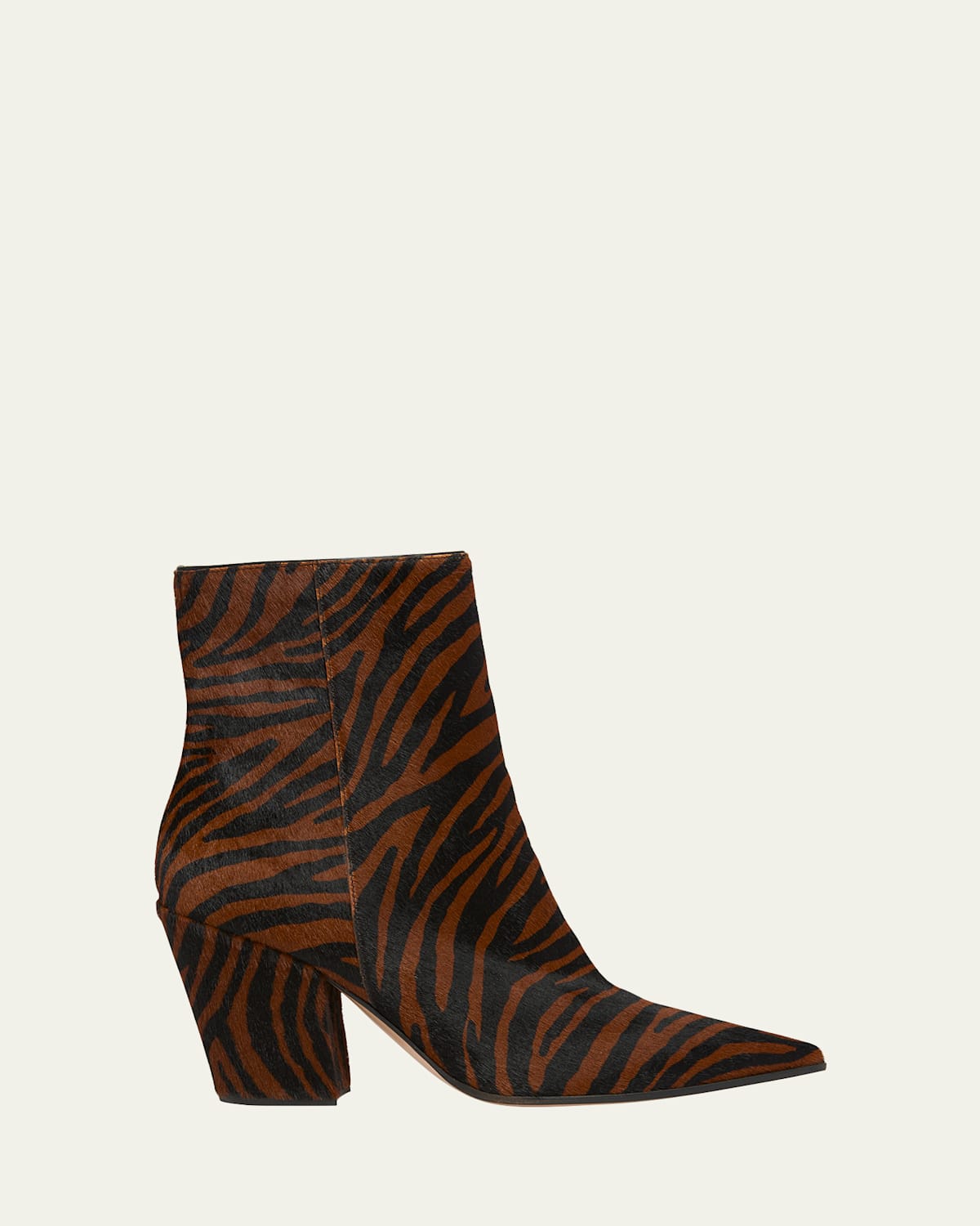Gianvito Rossi Keinna Tiger-print Pony Hair Western Booties In Tiger Print