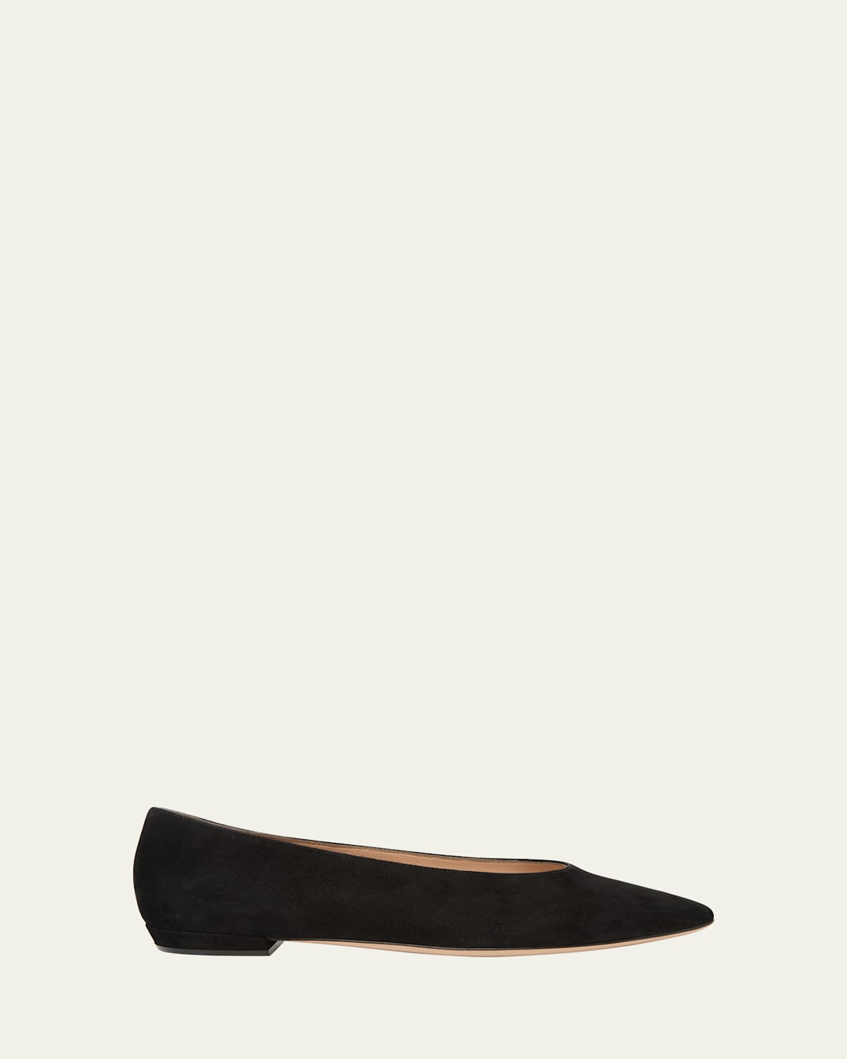 Shop Gianvito Rossi Suede Ballerina Flats In Nero