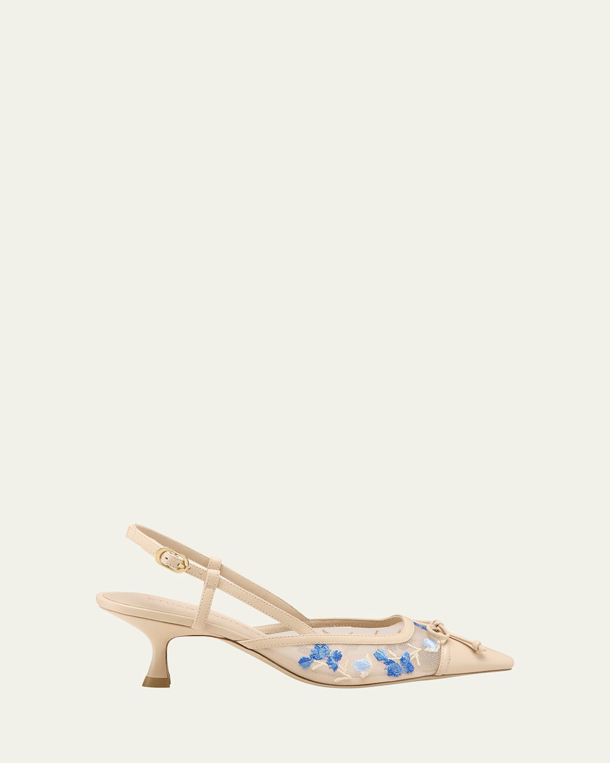 Stuart Weitzman Kitty Embroidered Slingback Pumps In Cielo Multi