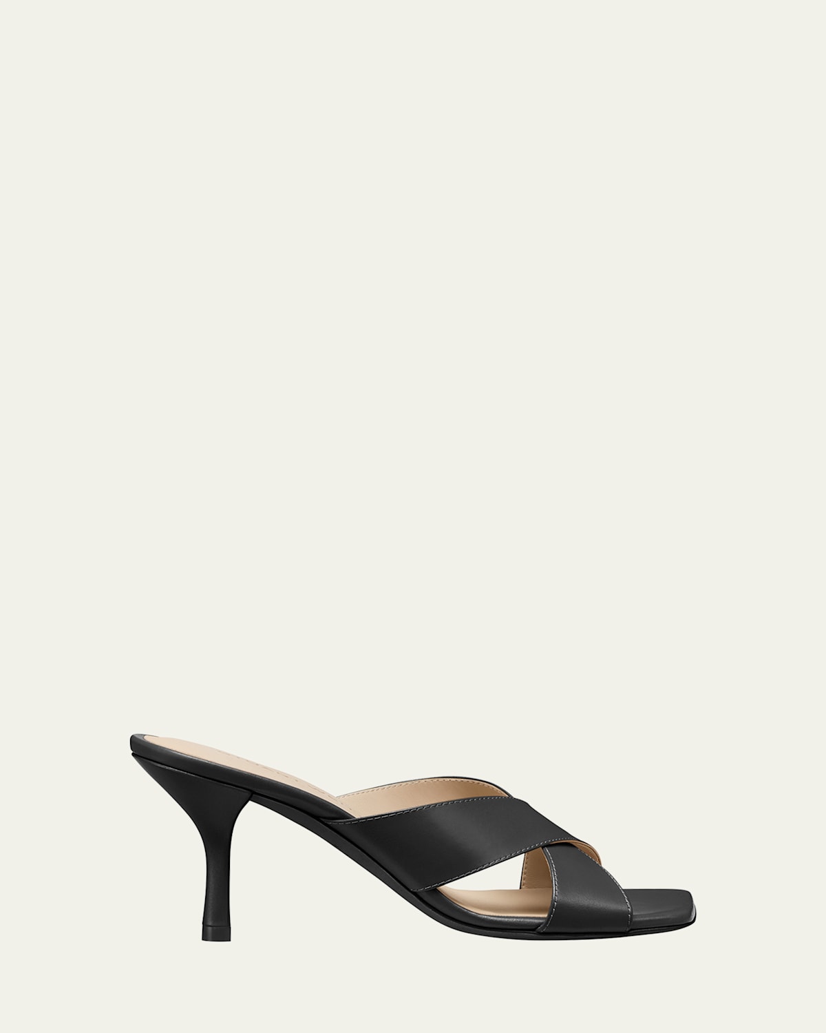 Stuart Weitzman Dayna Leather Crisscross Slide Sandals