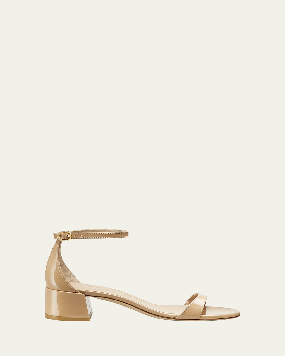 Stuart Weitzman Nudist Patent Ankle-strap Sandals