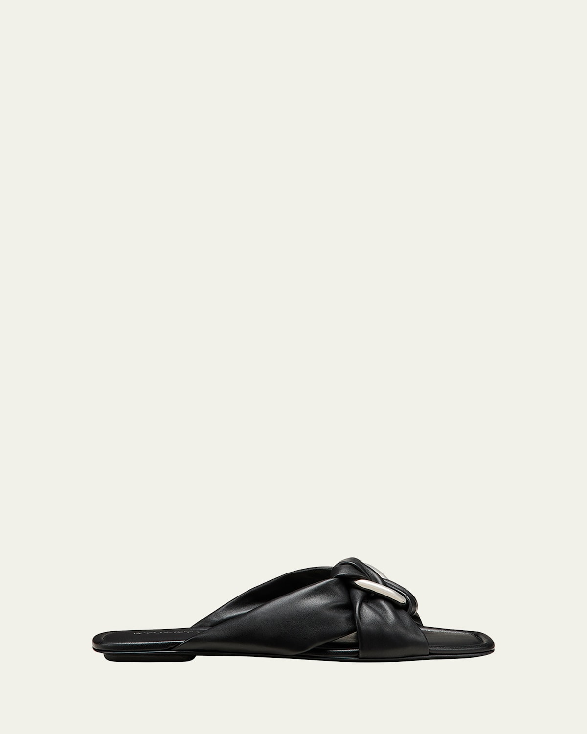 Stuart Weitzman Cece Twisted Leather Ring Slide Sandals