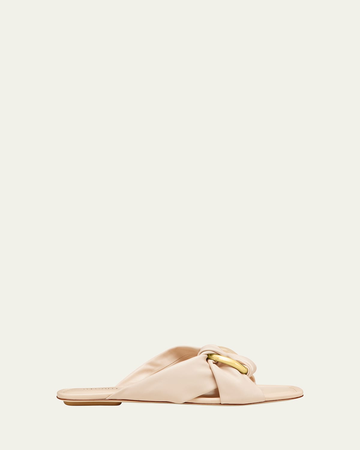 Stuart Weitzman Cece Twisted Leather Ring Slide Sandals