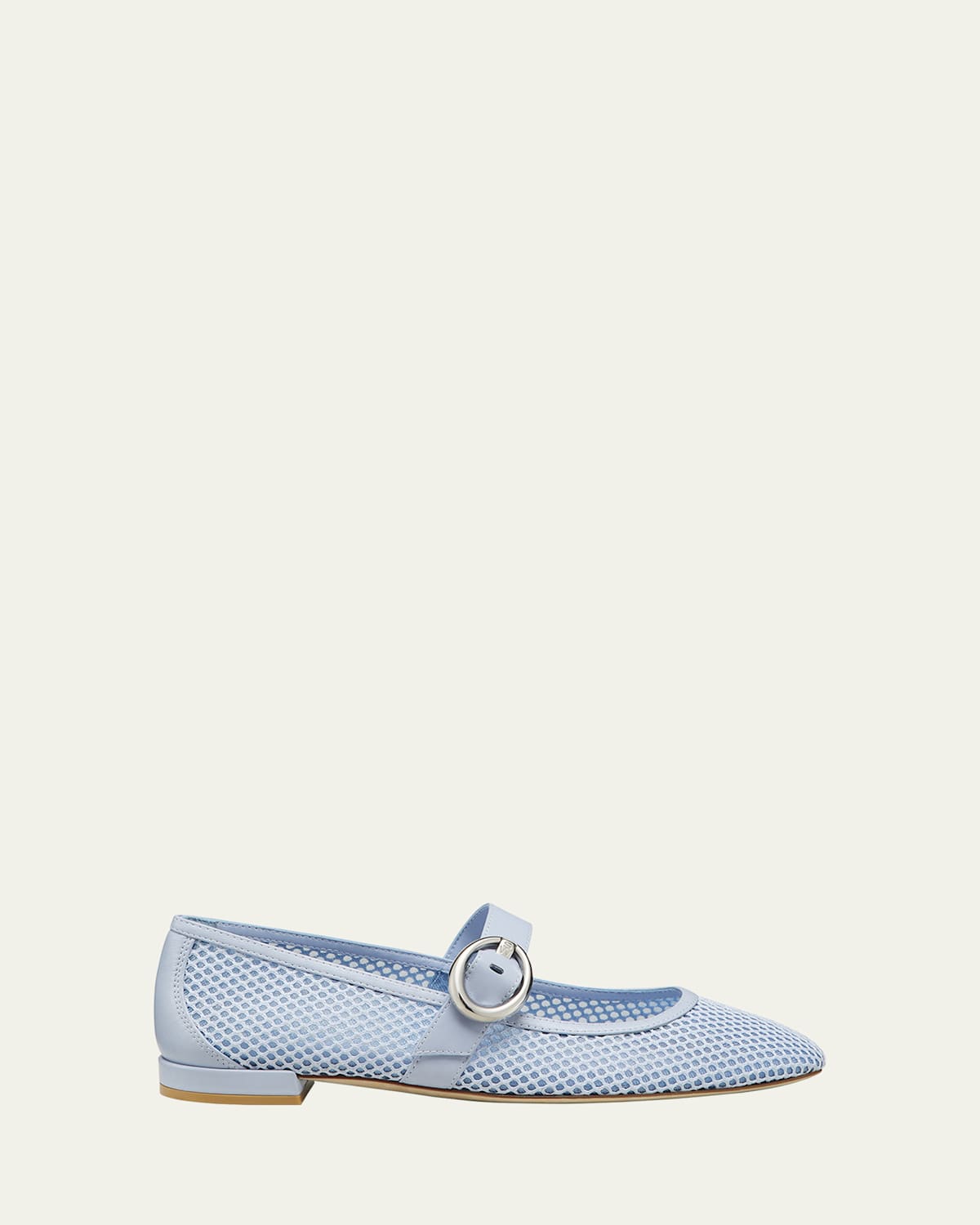 Stuart Weitzman Arabella Net Mary Jane Ballerina Flats