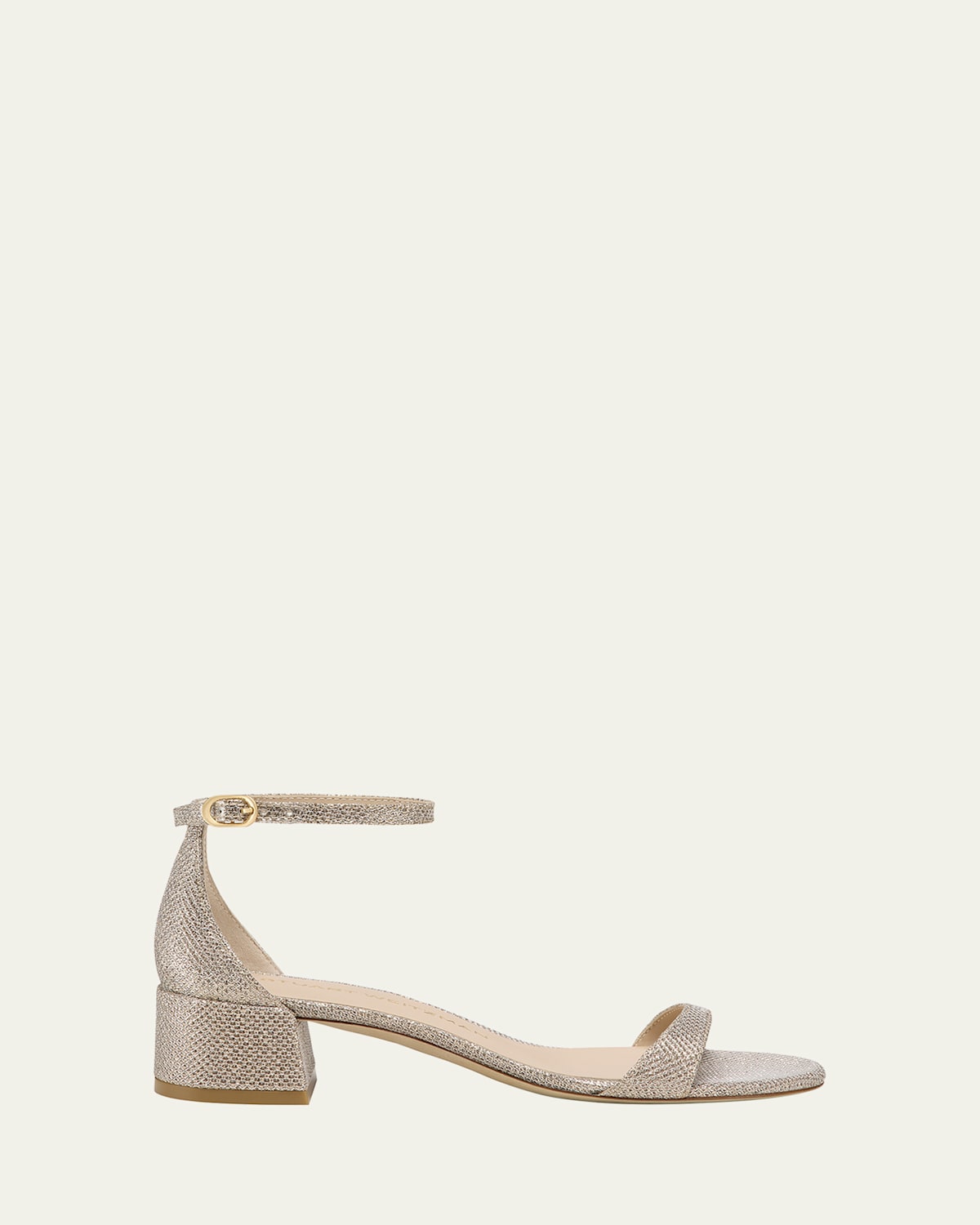Stuart Weitzman Nudist Metallic Ankle-strap Sandals