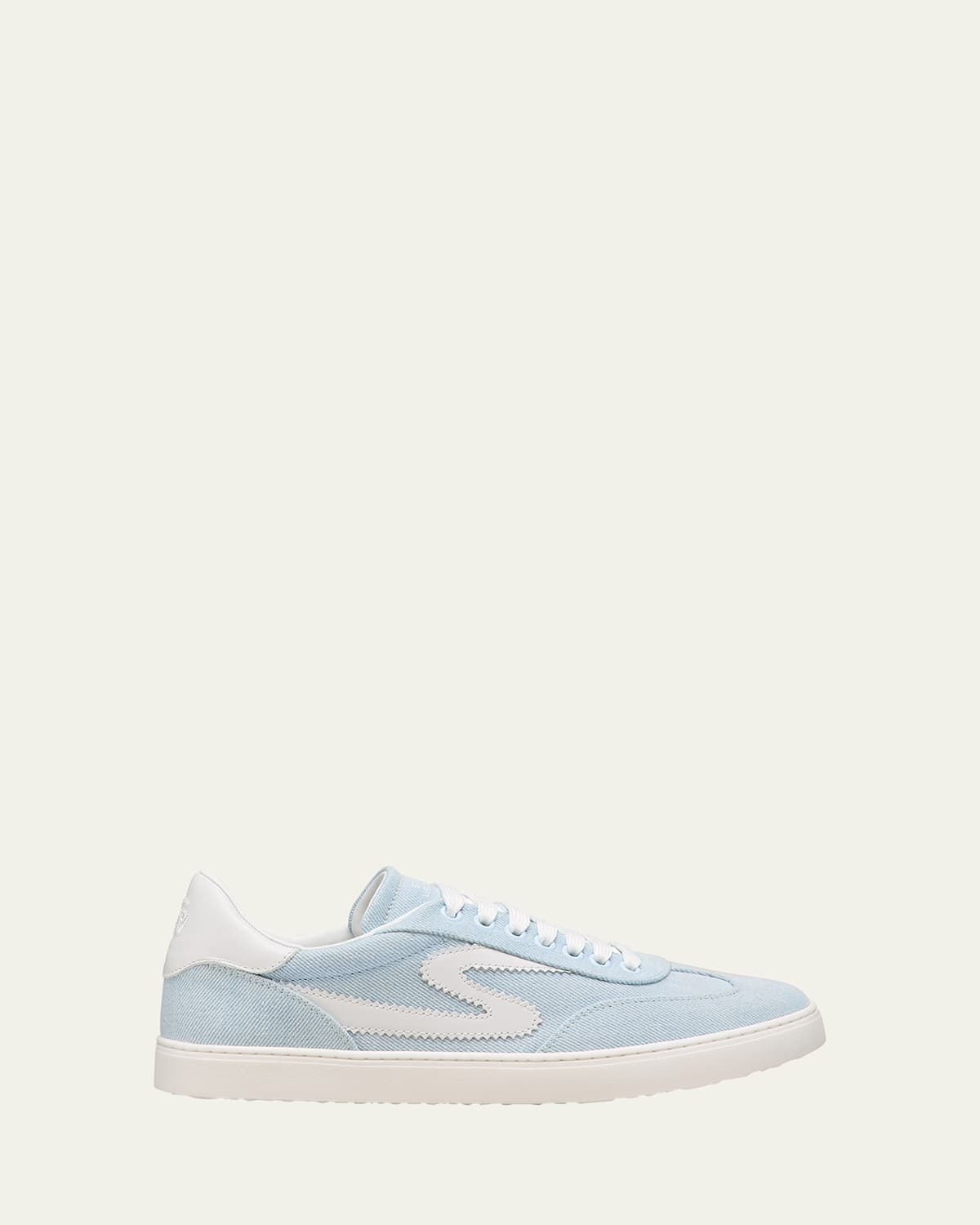 Stuart Weitzman Runaround Denim Leather Low-top Sneakers