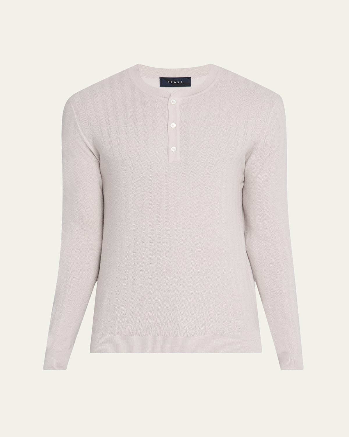 Men's Herringbone Henley Sweater
