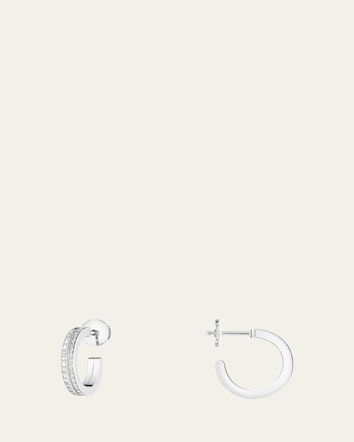 18K White Gold Quatre Radiant Edition Diamond Hoop Earrings