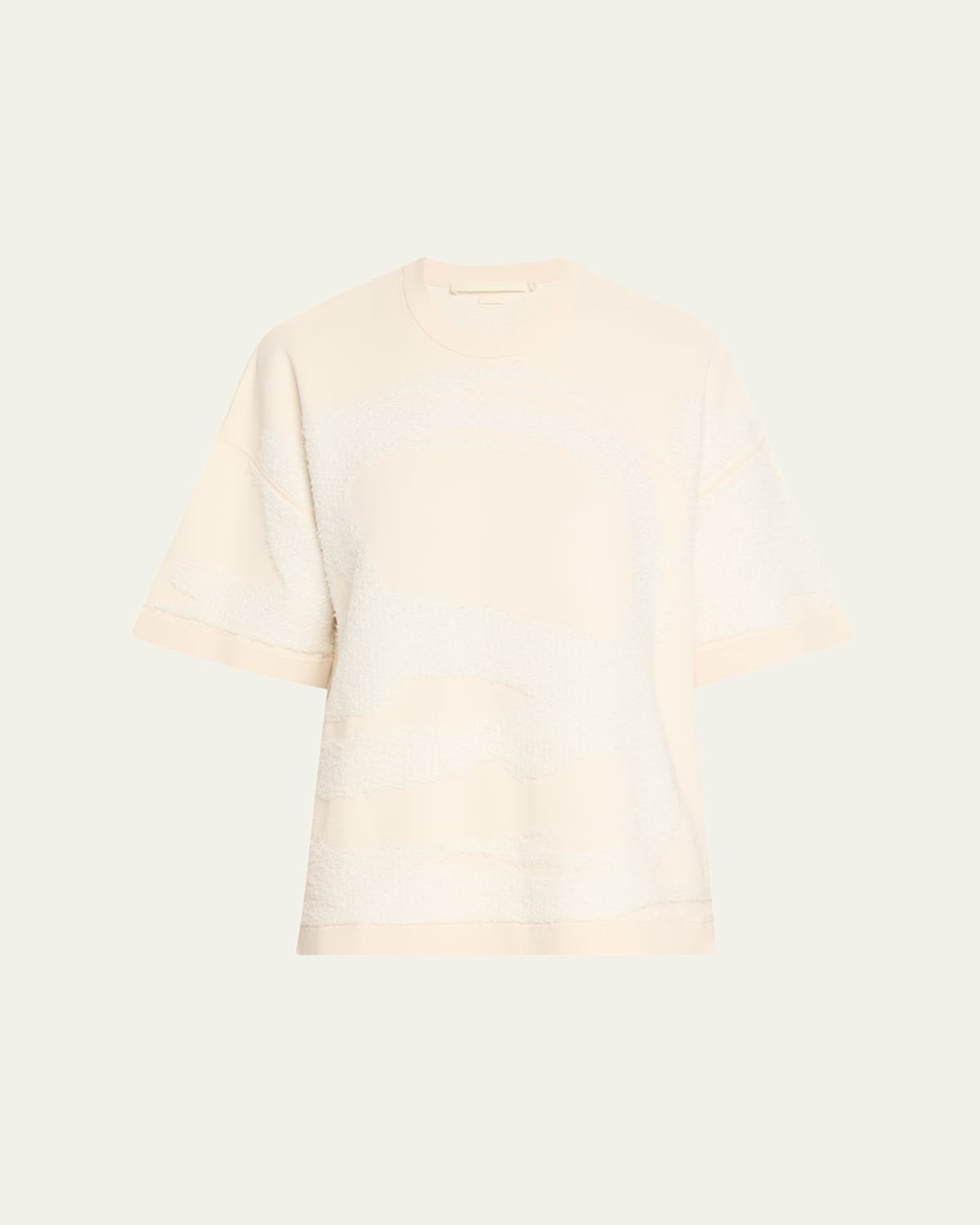 Crewneck Looped Fringe Jacquard T-Shirt