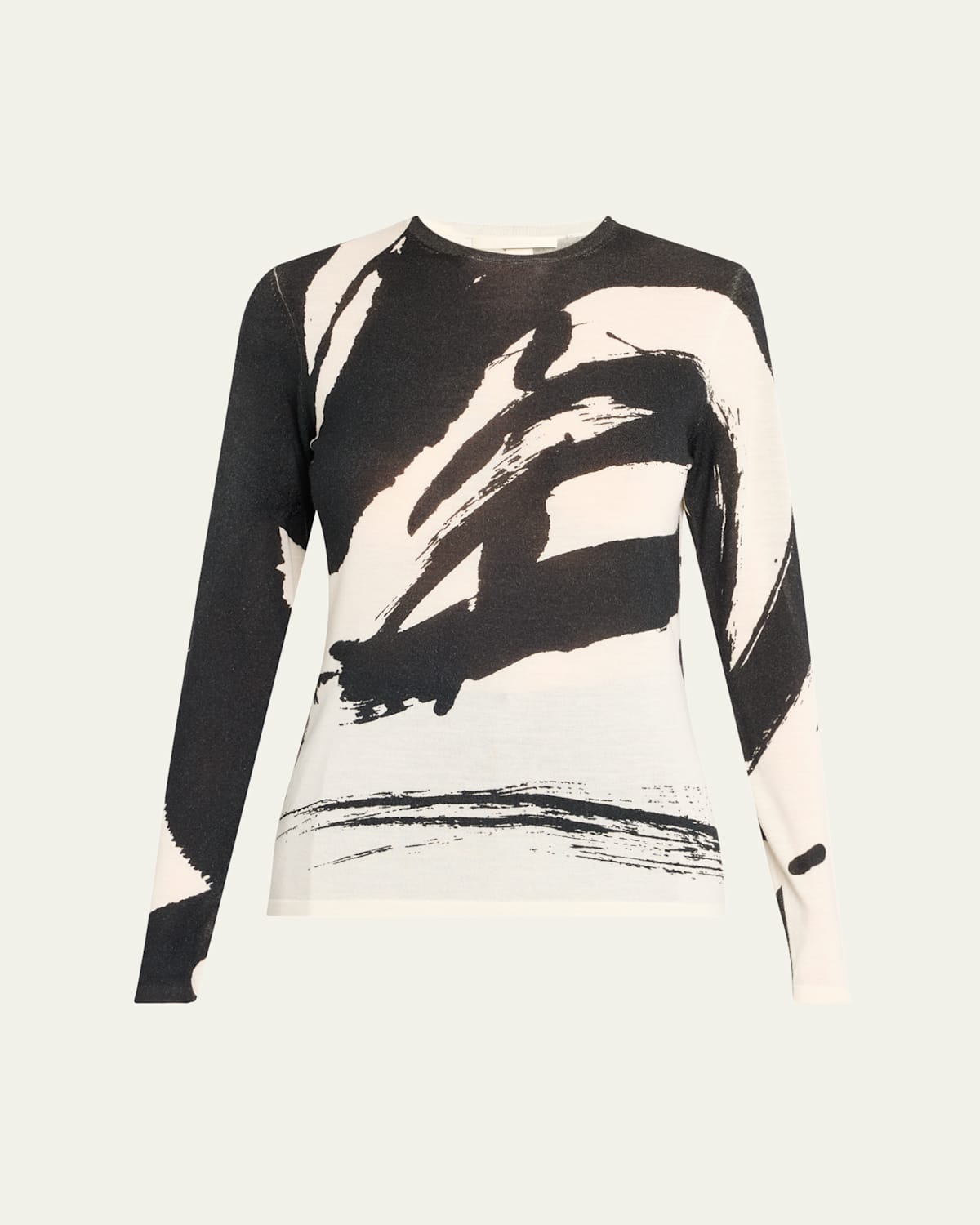 Abstract Long Sleeve Merino Wool Sweater