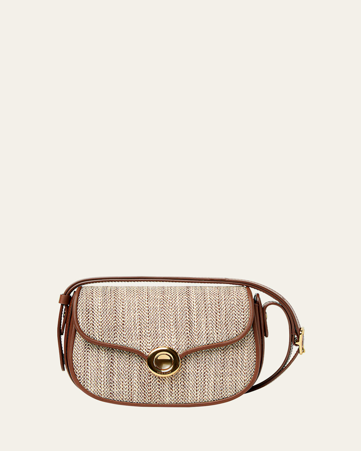 Loro Piana Mini Ghiera Chevron Bag In Silk Blend In Venice Brw Gldn Bints E Sun G