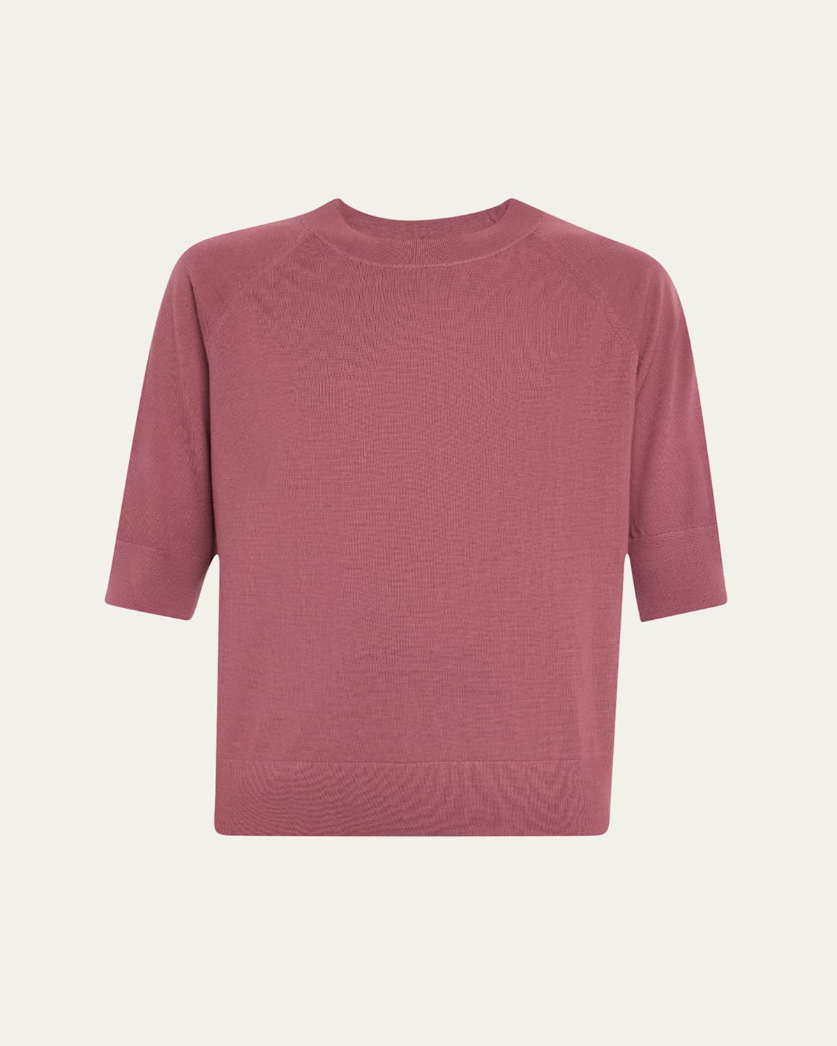 Dries Van Noten Tuan Three-quarter Sleeve Merino Wool Sweater In Old Rose