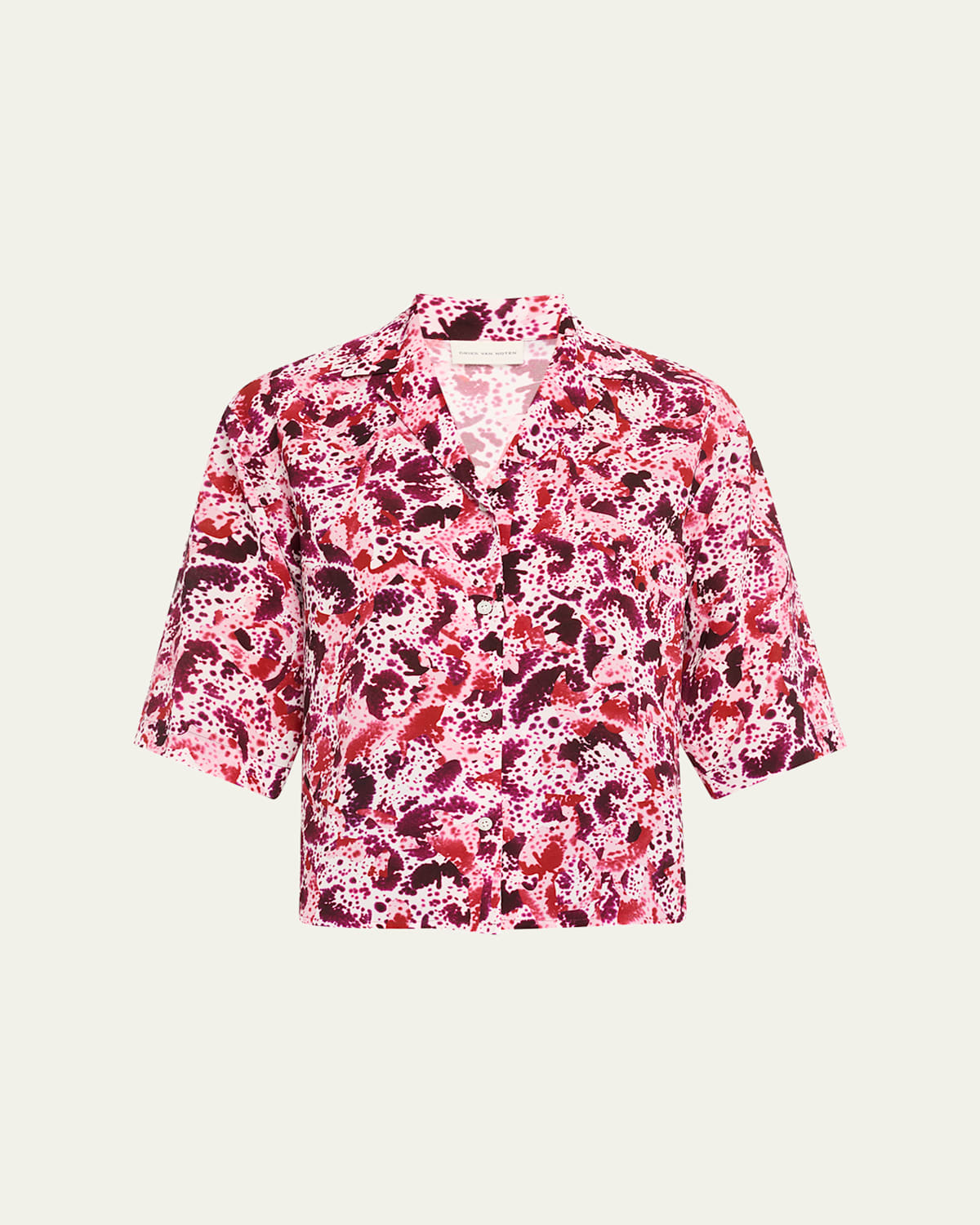 Dries Van Noten Cala Abstract Print Shirt In Fuchsia