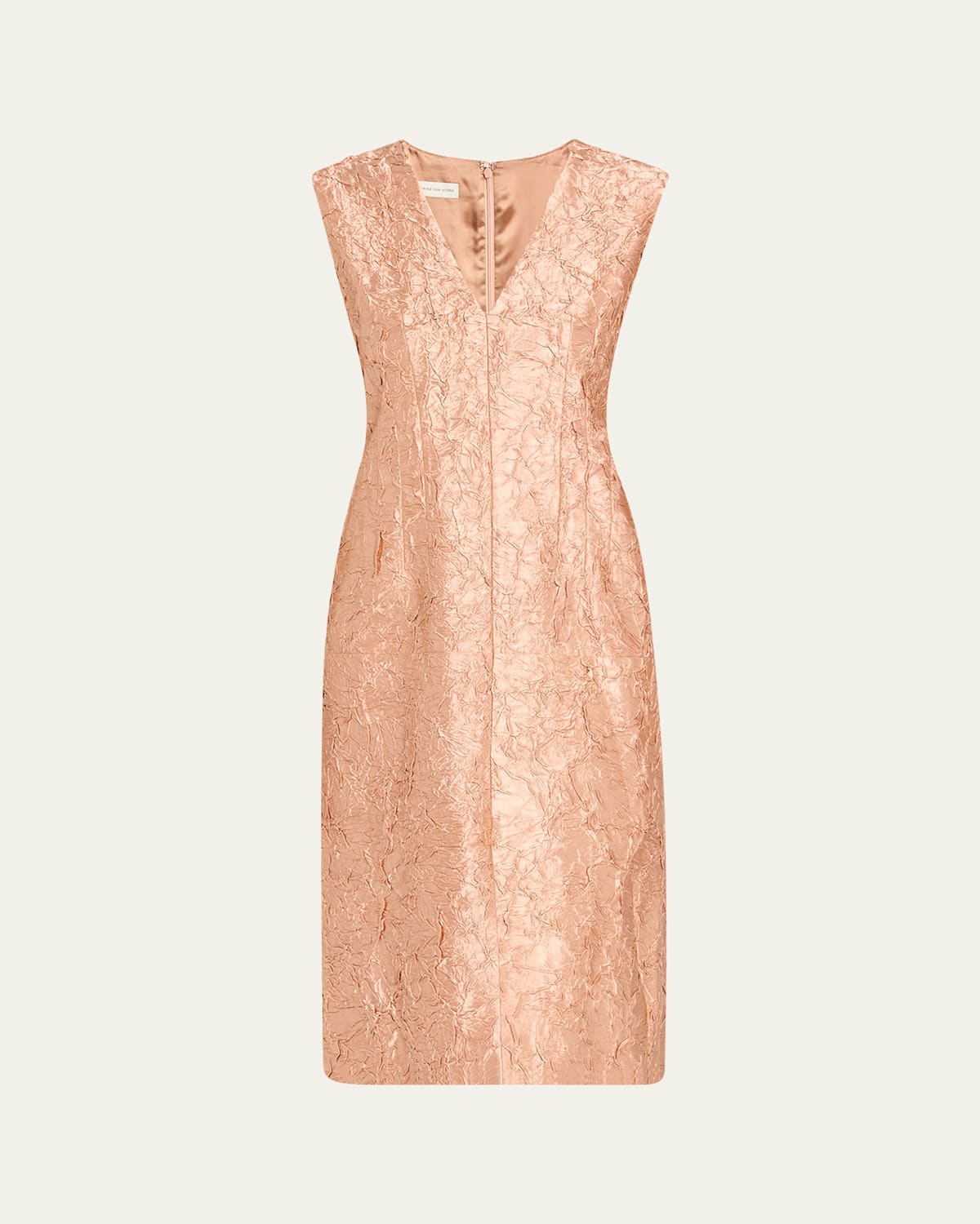 Dries Van Noten Delina Sleeveless Crinkle Jacquard Dress