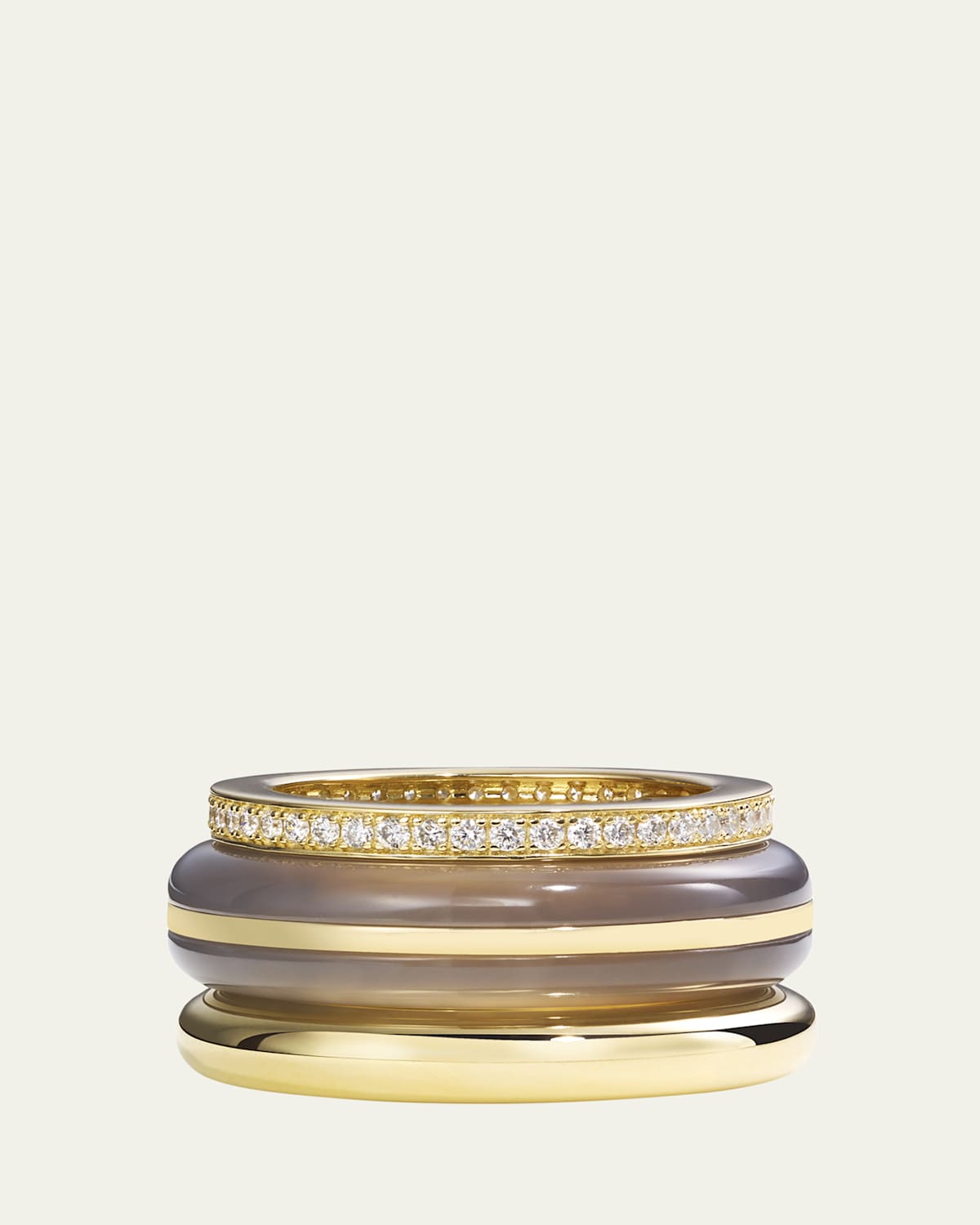 Classic Ring Stack, Grey Agate