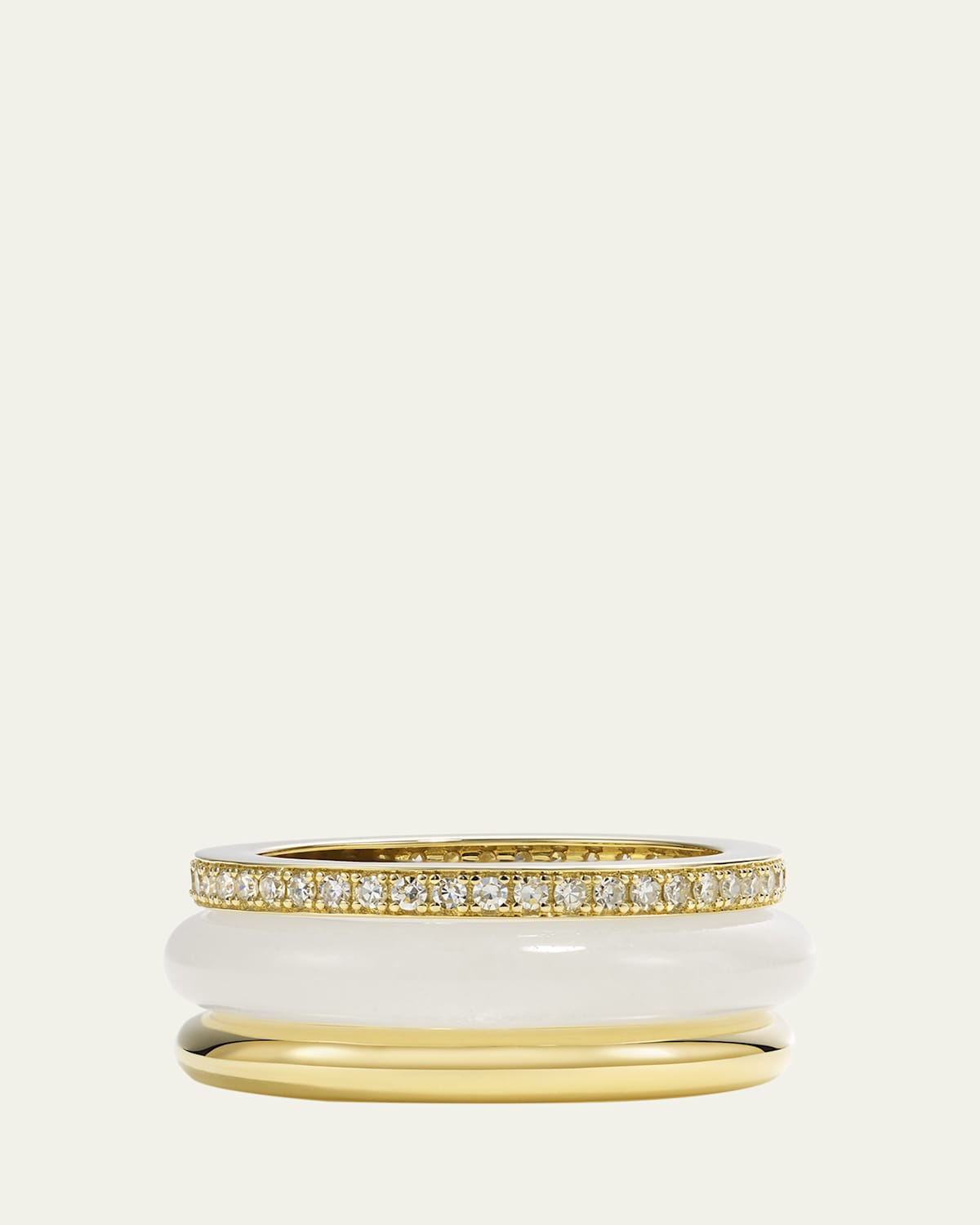 Slim Ring Stack, White Jasper