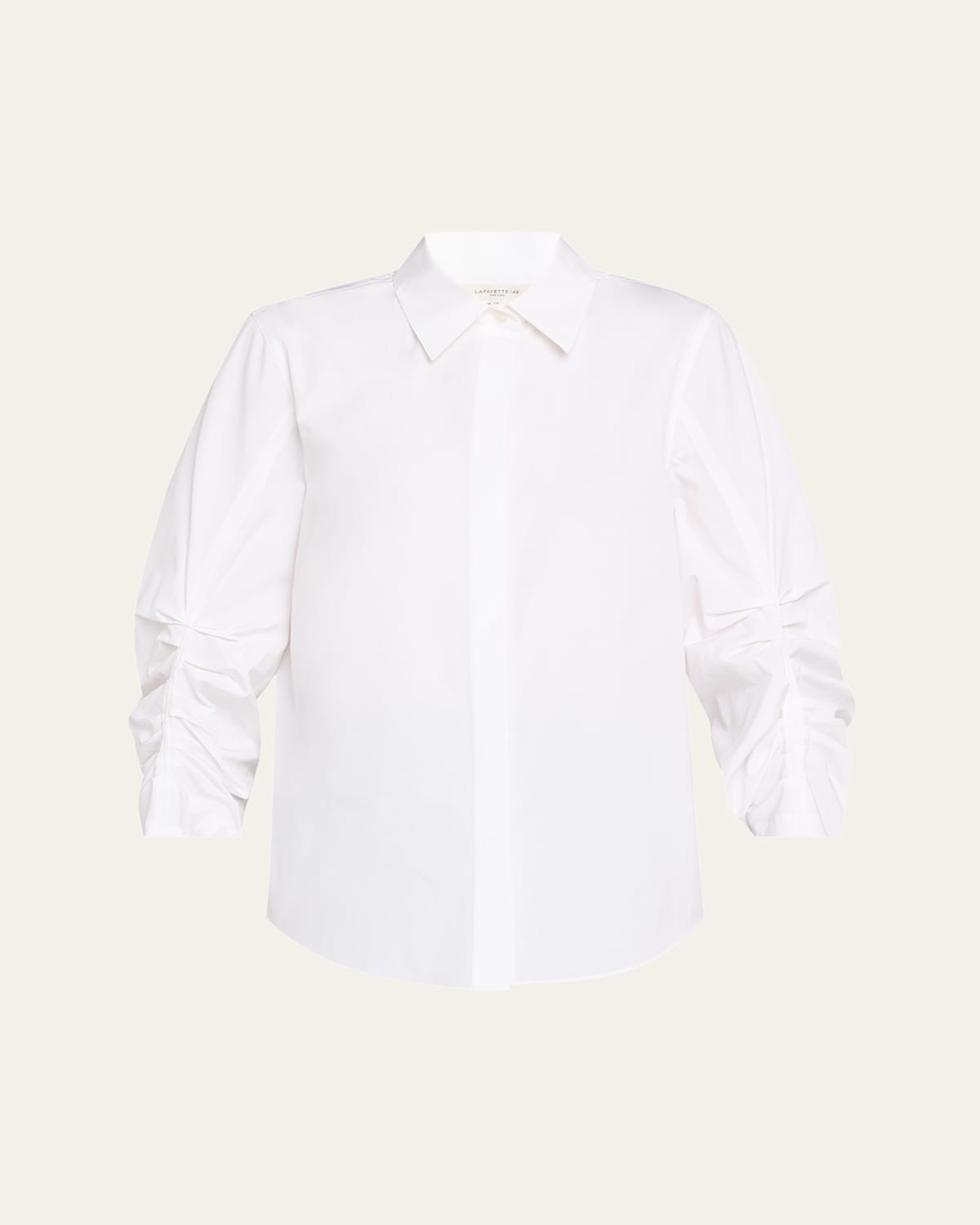 Pleated-Sleeve Cotton Shirt