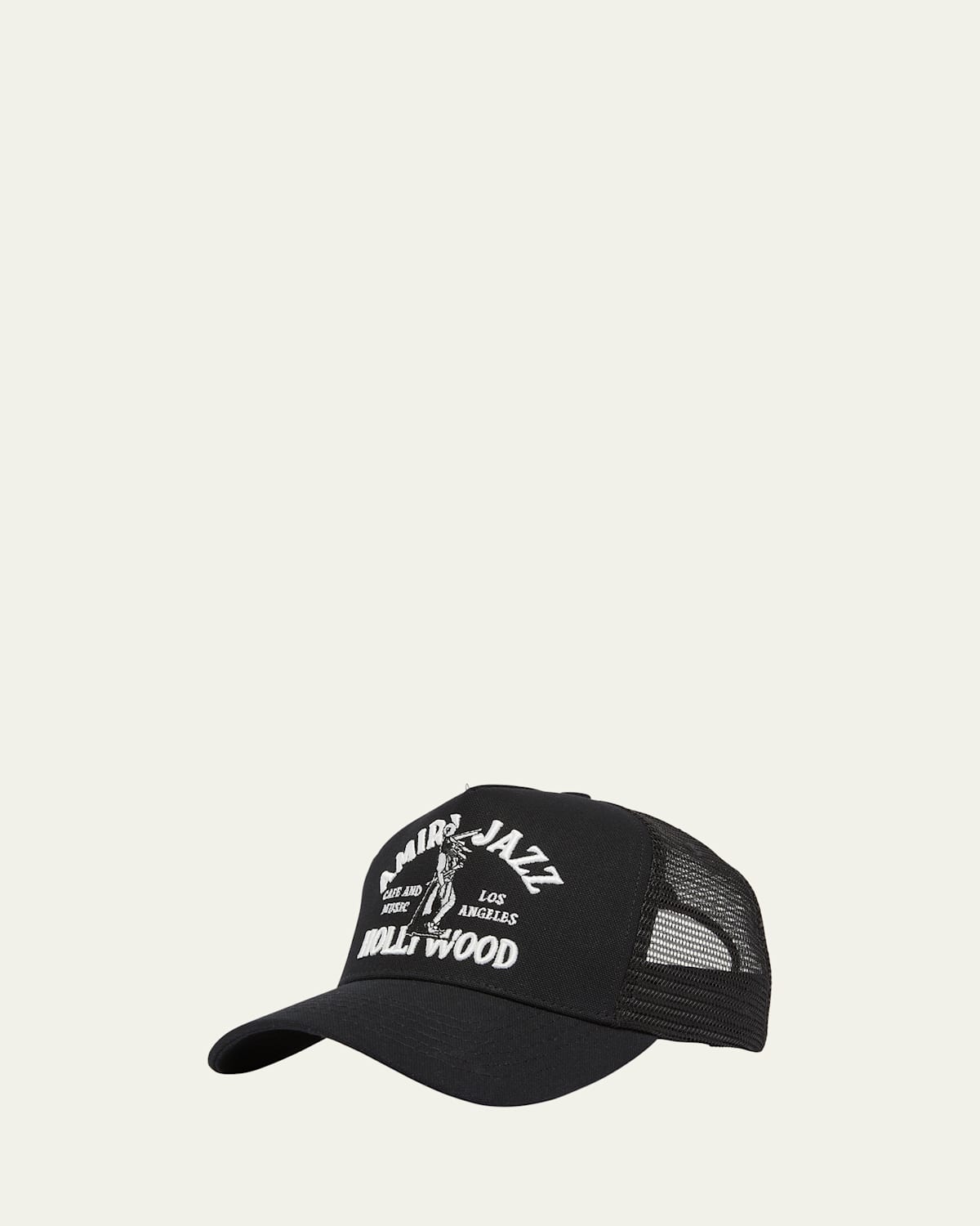 Amiri Logo-embroidered Cotton-canvas And Mesh Trucker Cap In Black