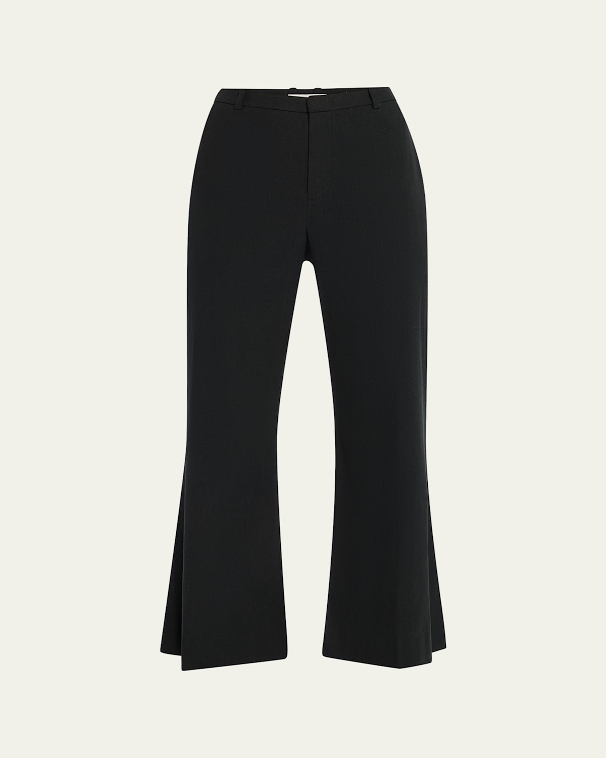 Shop Vince Mid-rise Cropped Flare Trousers In Black