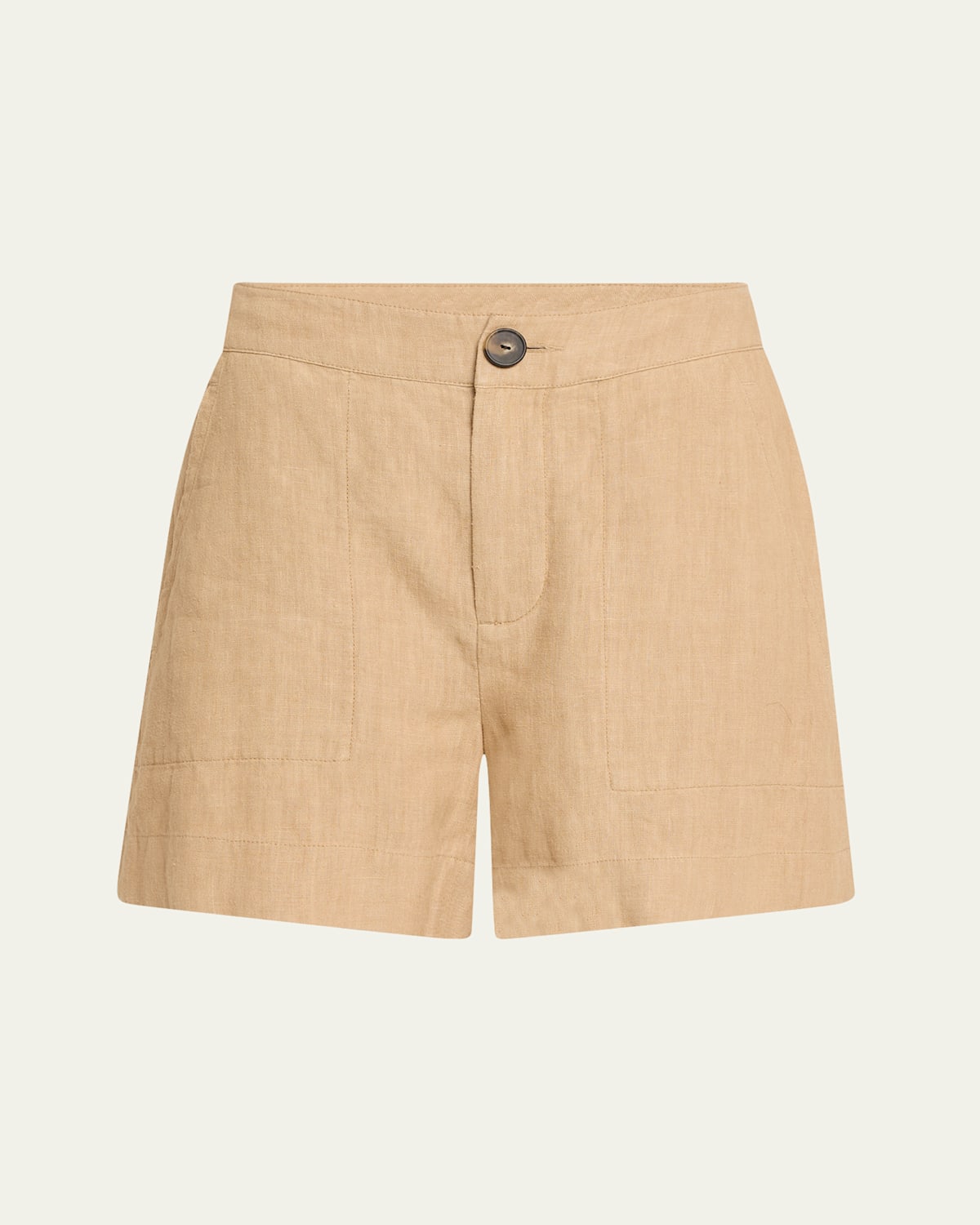 Vince Mid-rise Hemp Shorts In Brulee