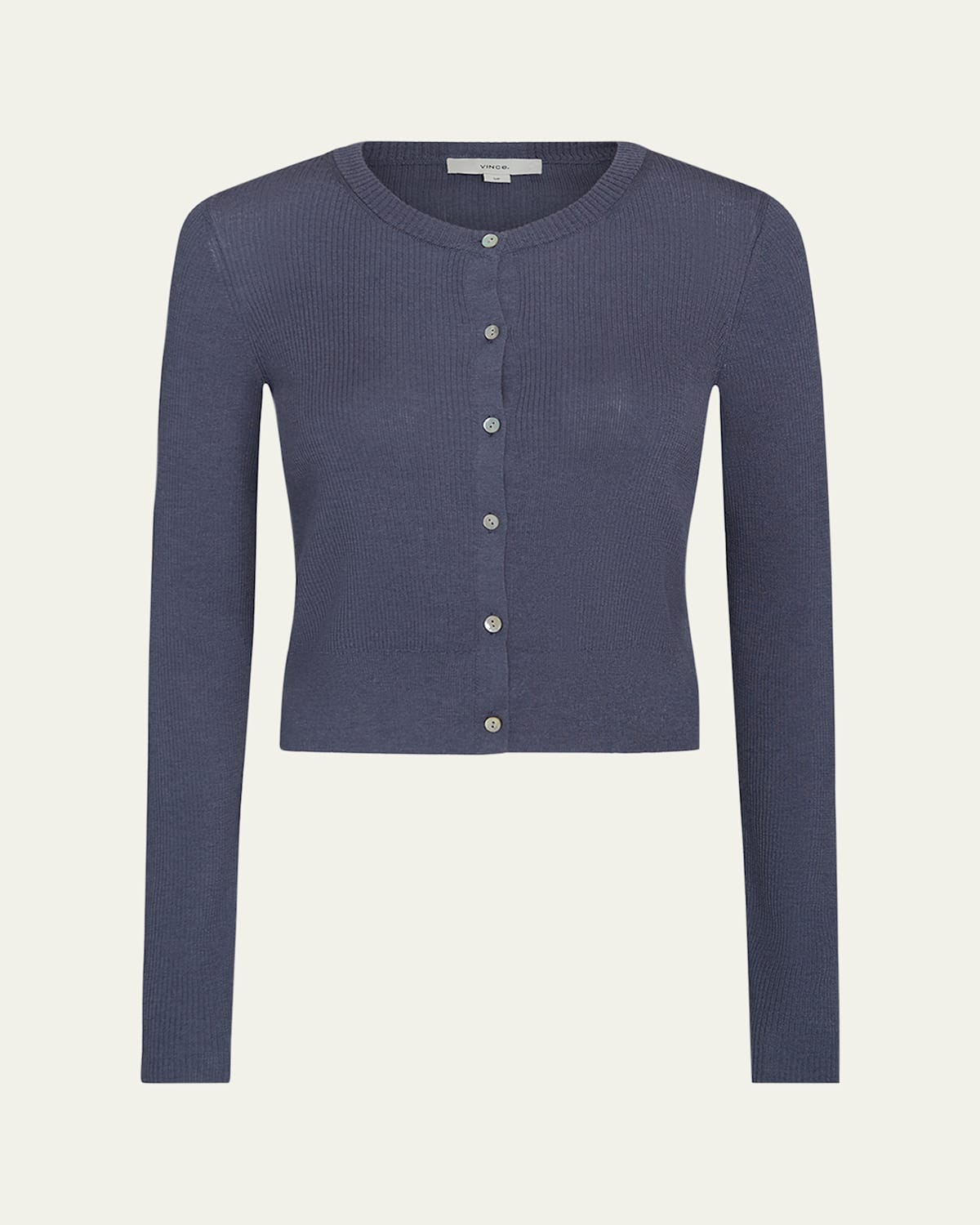 Shop Vince Slim Ribbed Silk-cashmere Cardigan In Mauve Thistle