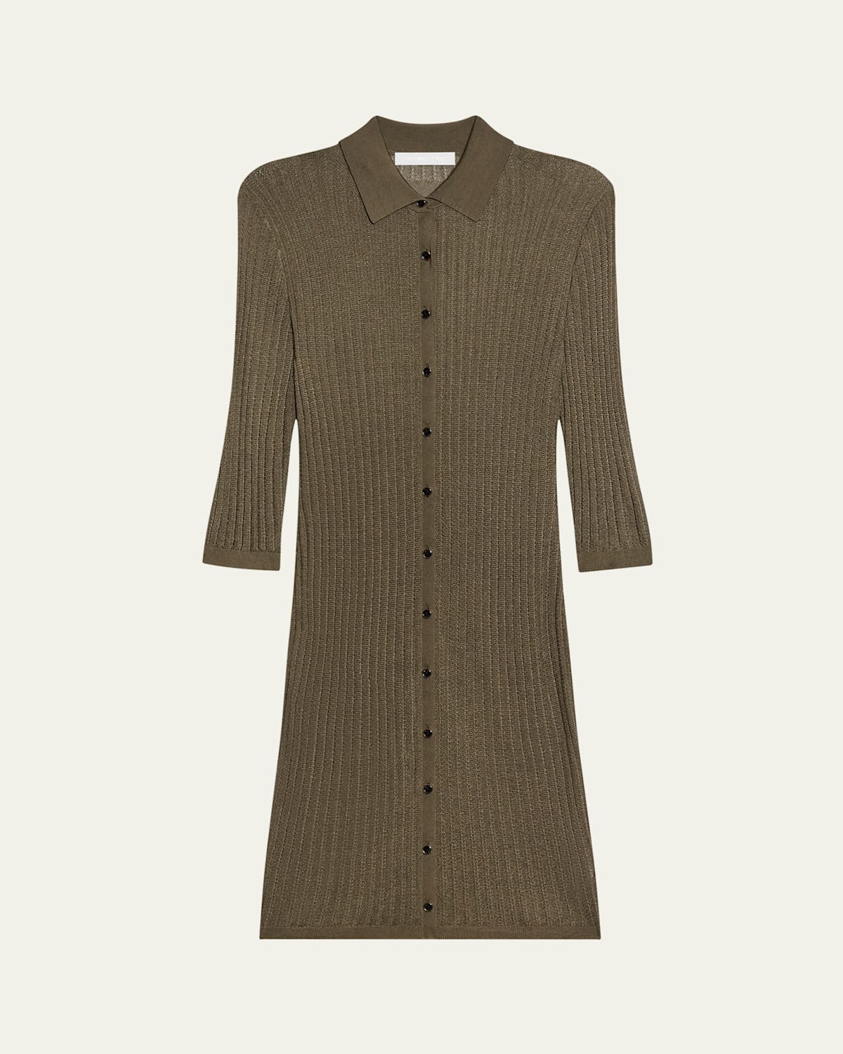 Helmut Lang Pointelle Polo Dress In Cognac