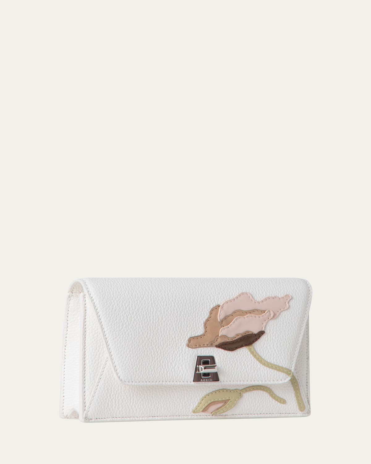 Akris Anouk Envelope Flap Flower Leather Shoulder Bag