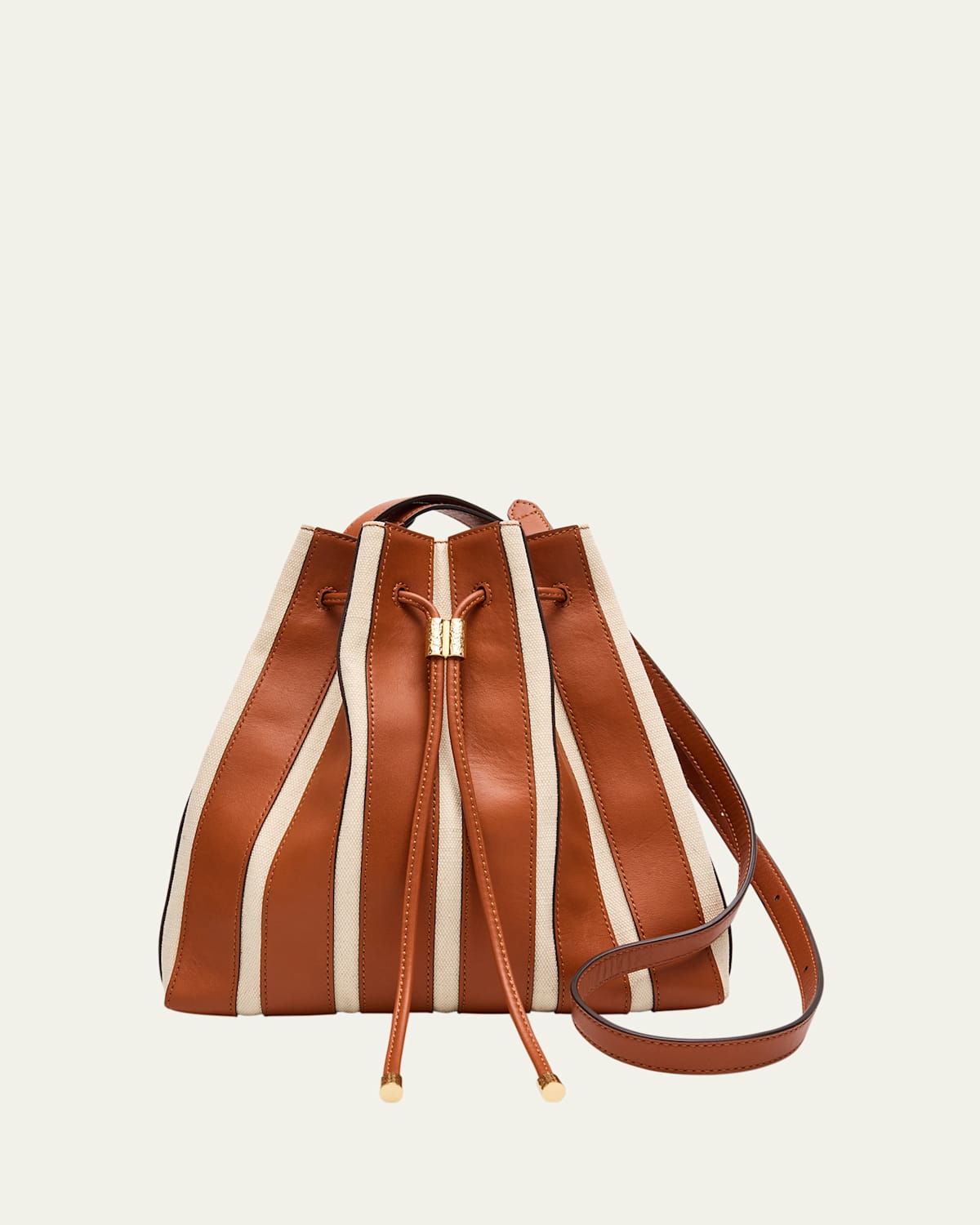 Alma Everyday Pleated Leather Bucket Bag